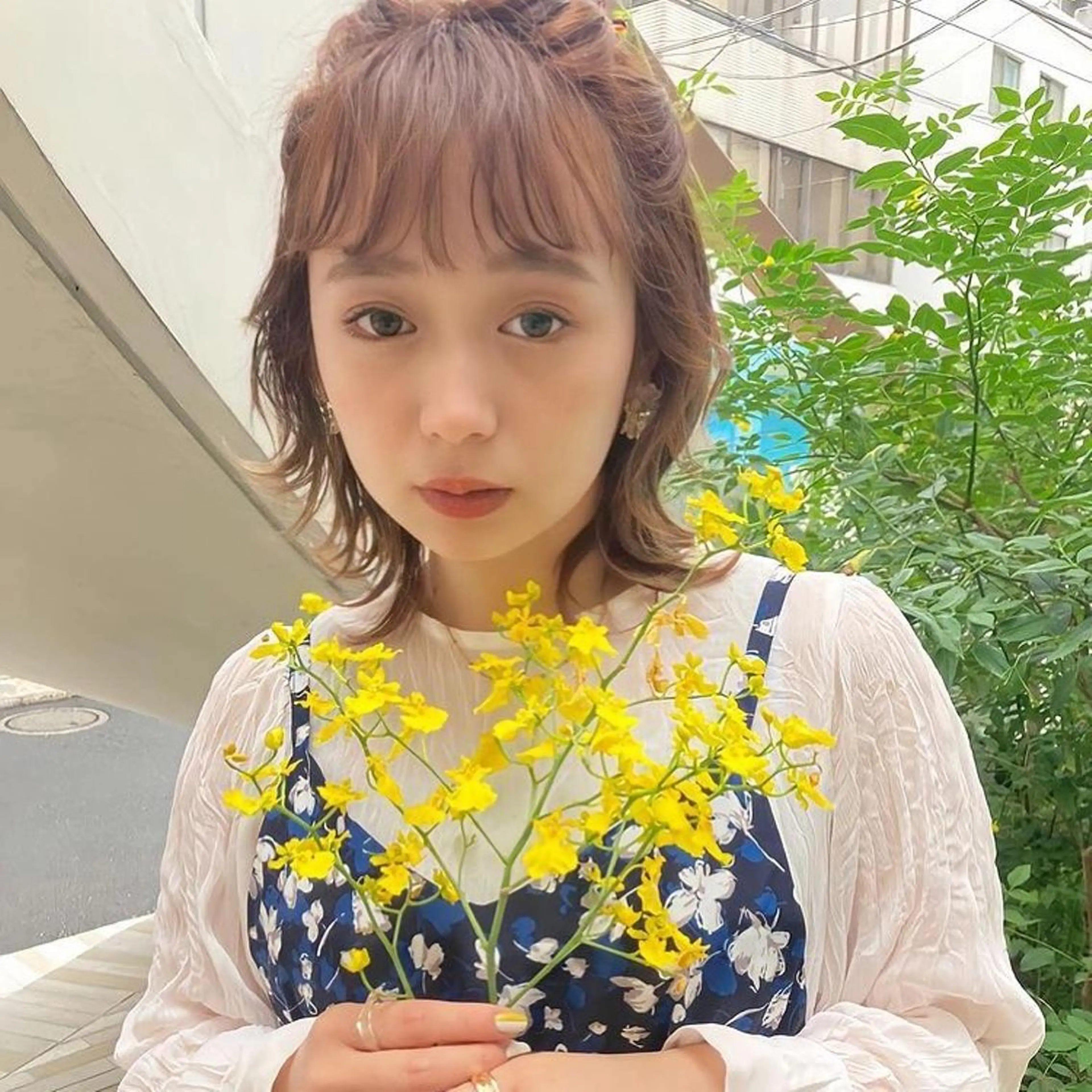 ミディアム カラー ヘアアレンジ ベージュカラー ブラウンカラー グラデーションカラー ハイライトカラー ピンクカラー 韓国/髪質改善💘 櫻井かれんのヘアスタイル