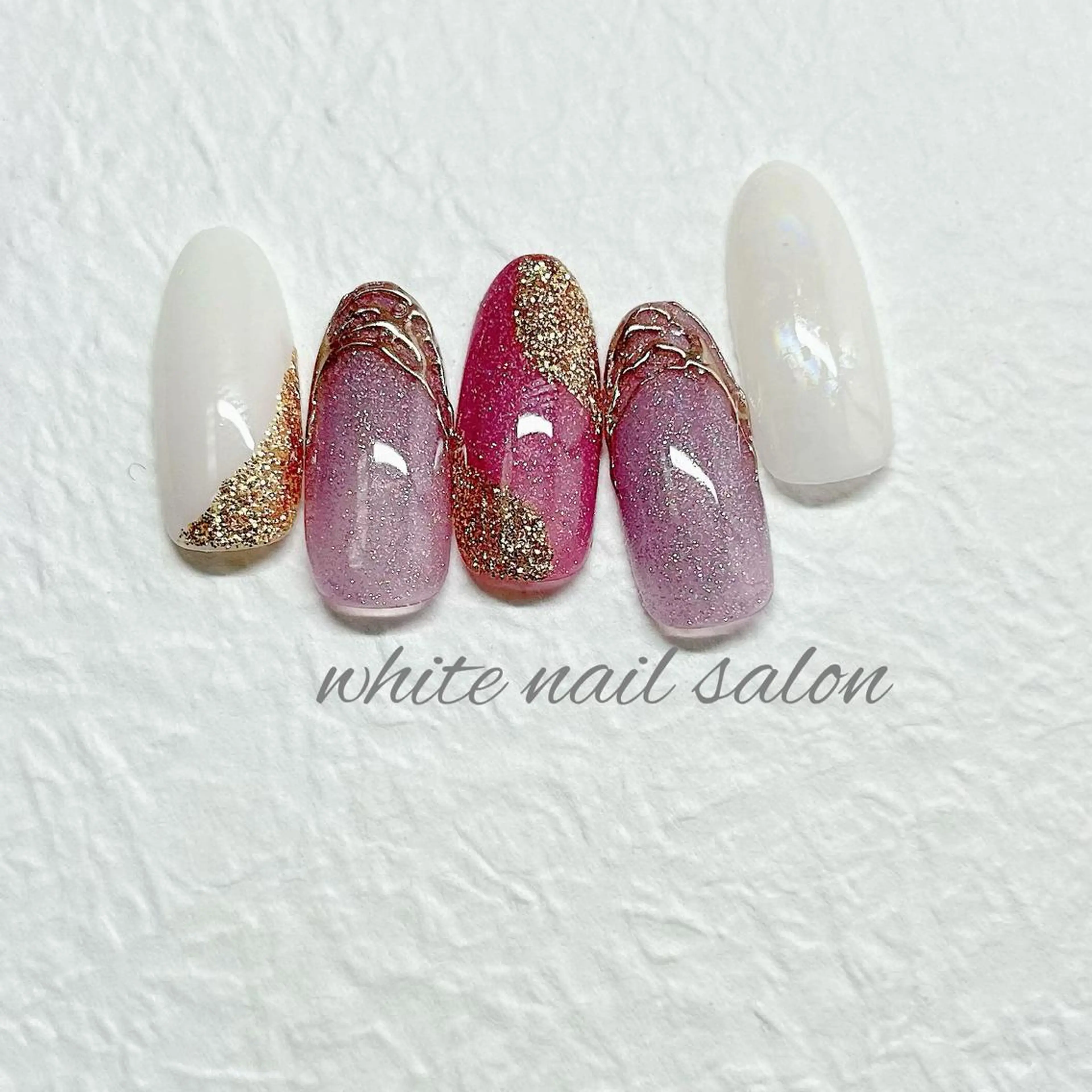 ネイル フットネイル ジェルネイル ハードジェル ラメ(グリッター) 持ち込み ハンドネイル white nail salonのネイルデザイン