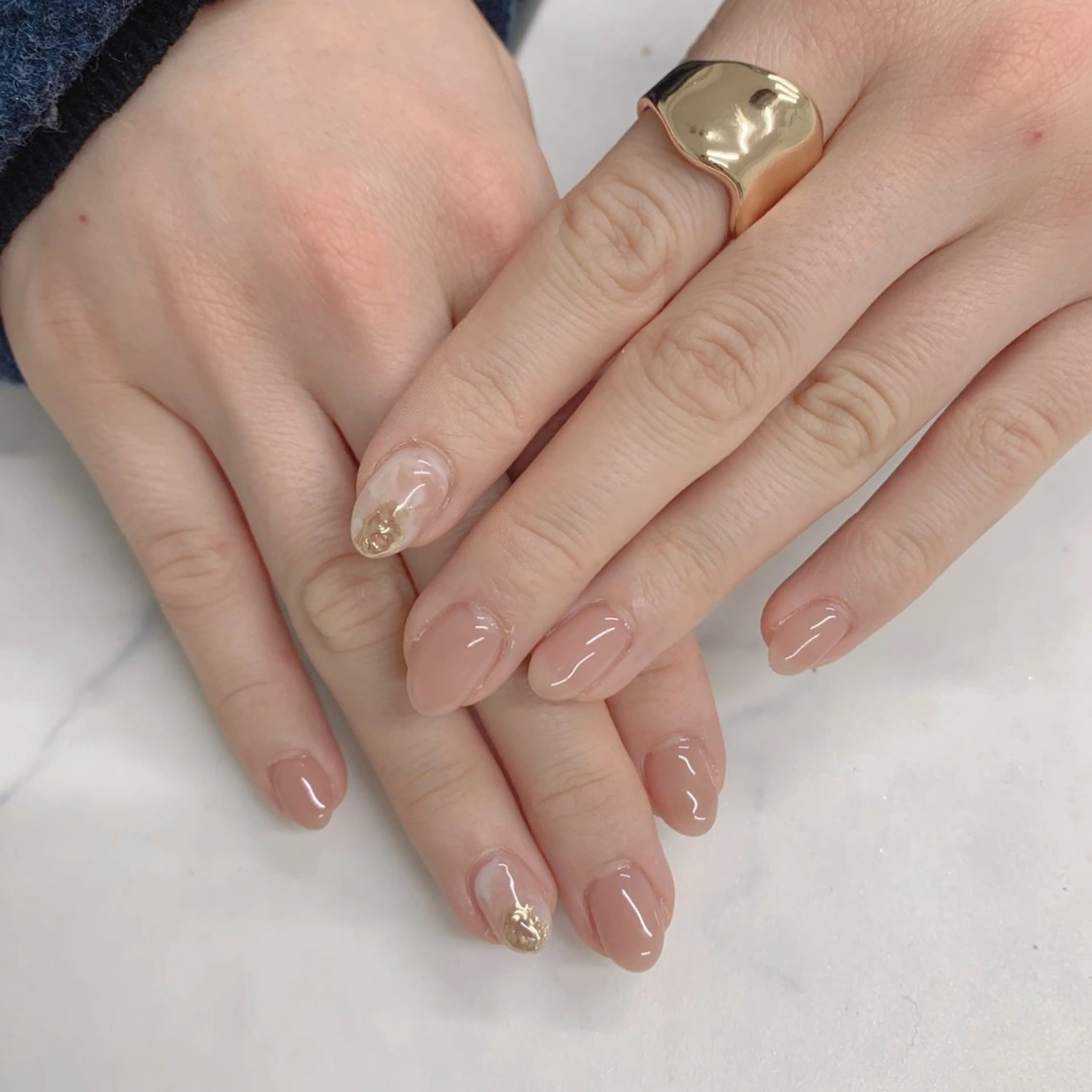 ネイル メンズネイル ニュアンスネイル 春ネイル ハンドネイル ハンドケア Beauty Salon Ace（ネイルサロン　エース）所属・池袋フィルイン Ace♡長さだしのネイルデザイン