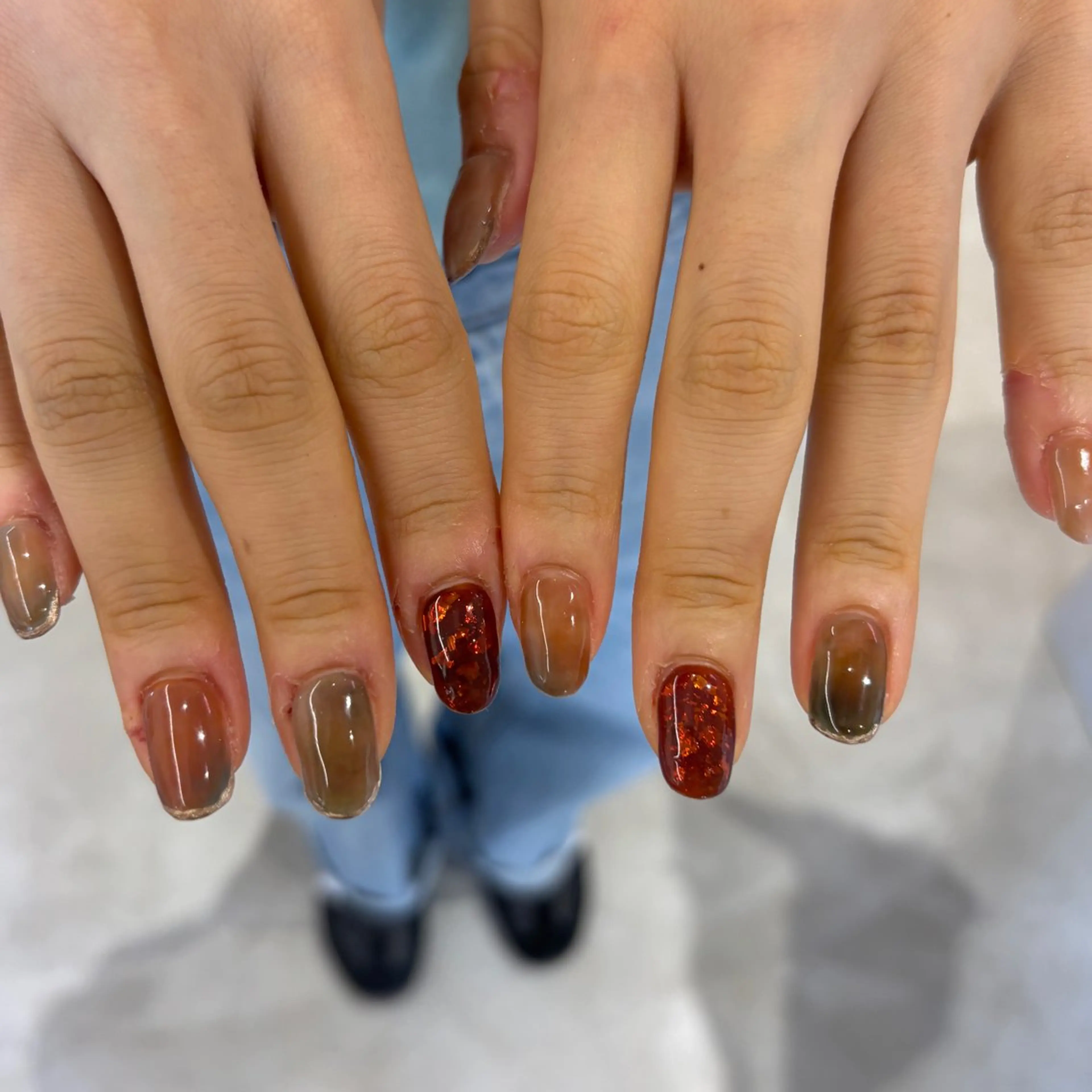 ネイル ハンドネイル YURIN 𓈒ㅤׂ 𝜗𝜚のネイルデザイン