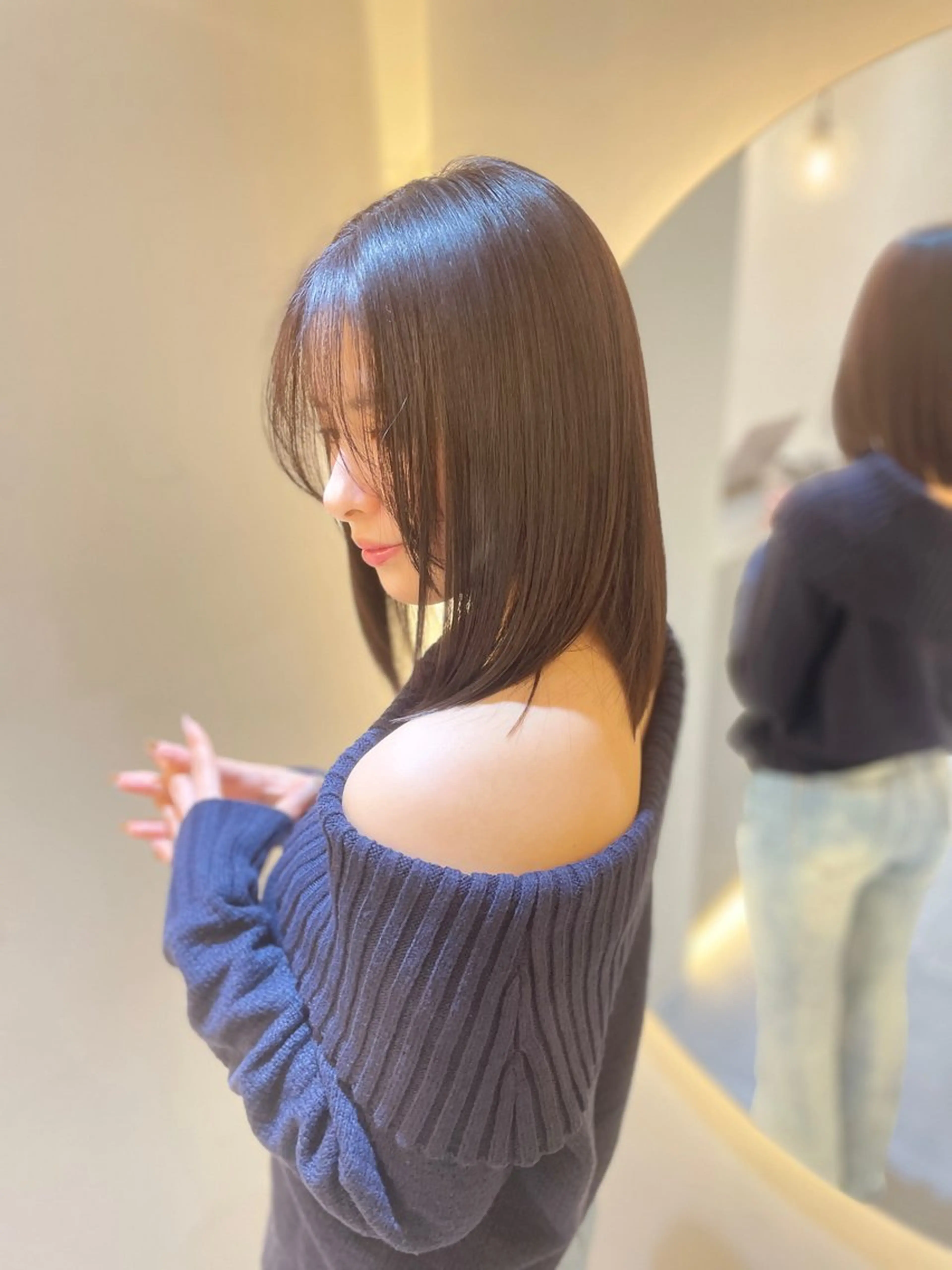 ミディアム カラー パーマ 髪質改善 ヘアカラー 縮毛矯正 トリートメント ✨髪質改善✨美髪 矯正🫧小泉のヘアスタイル