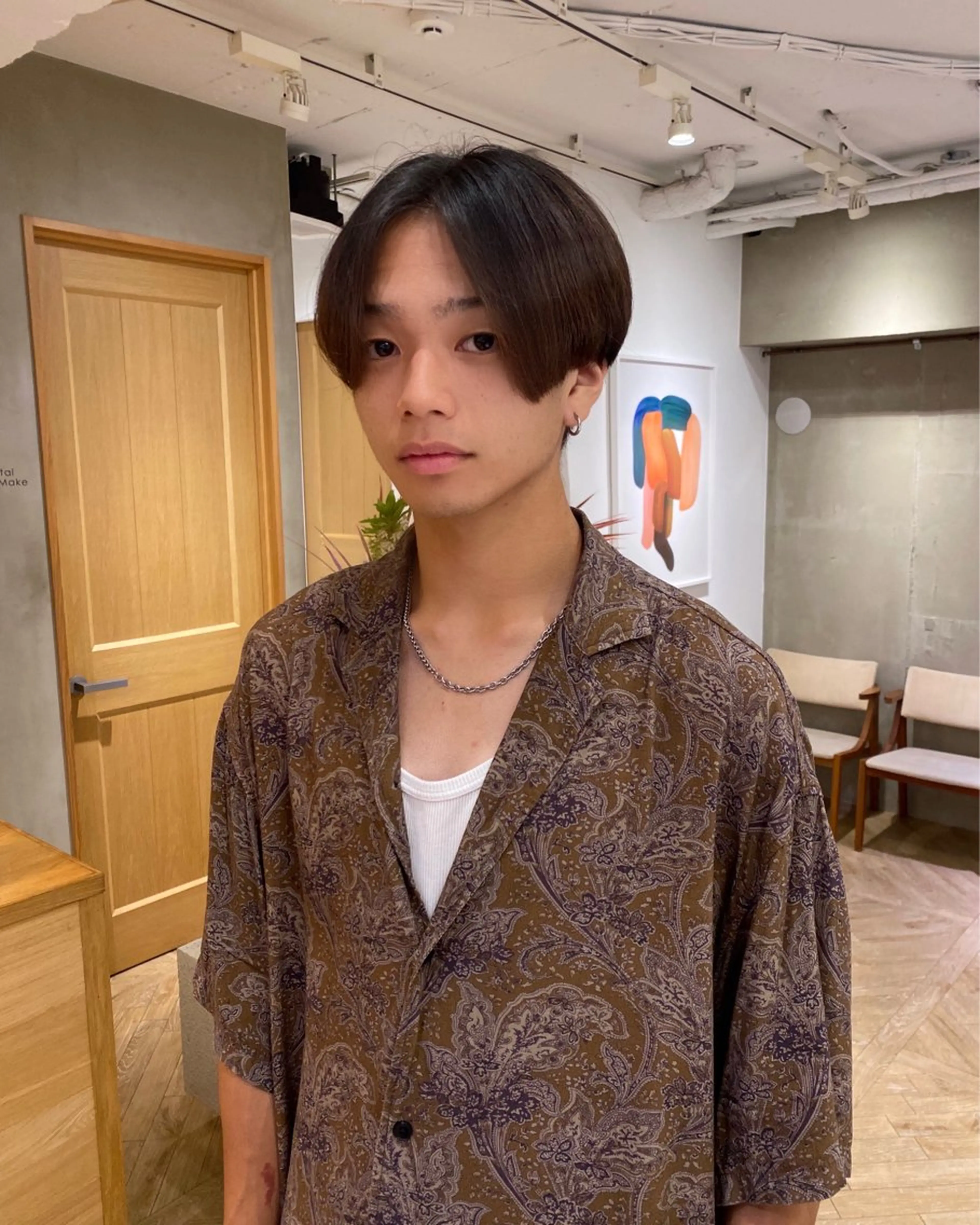 🫧【メンズカット＋パーマ＋前処理トリートメント】🫧メンズパーマ／ニュアンスパーマ／センターパートの写真