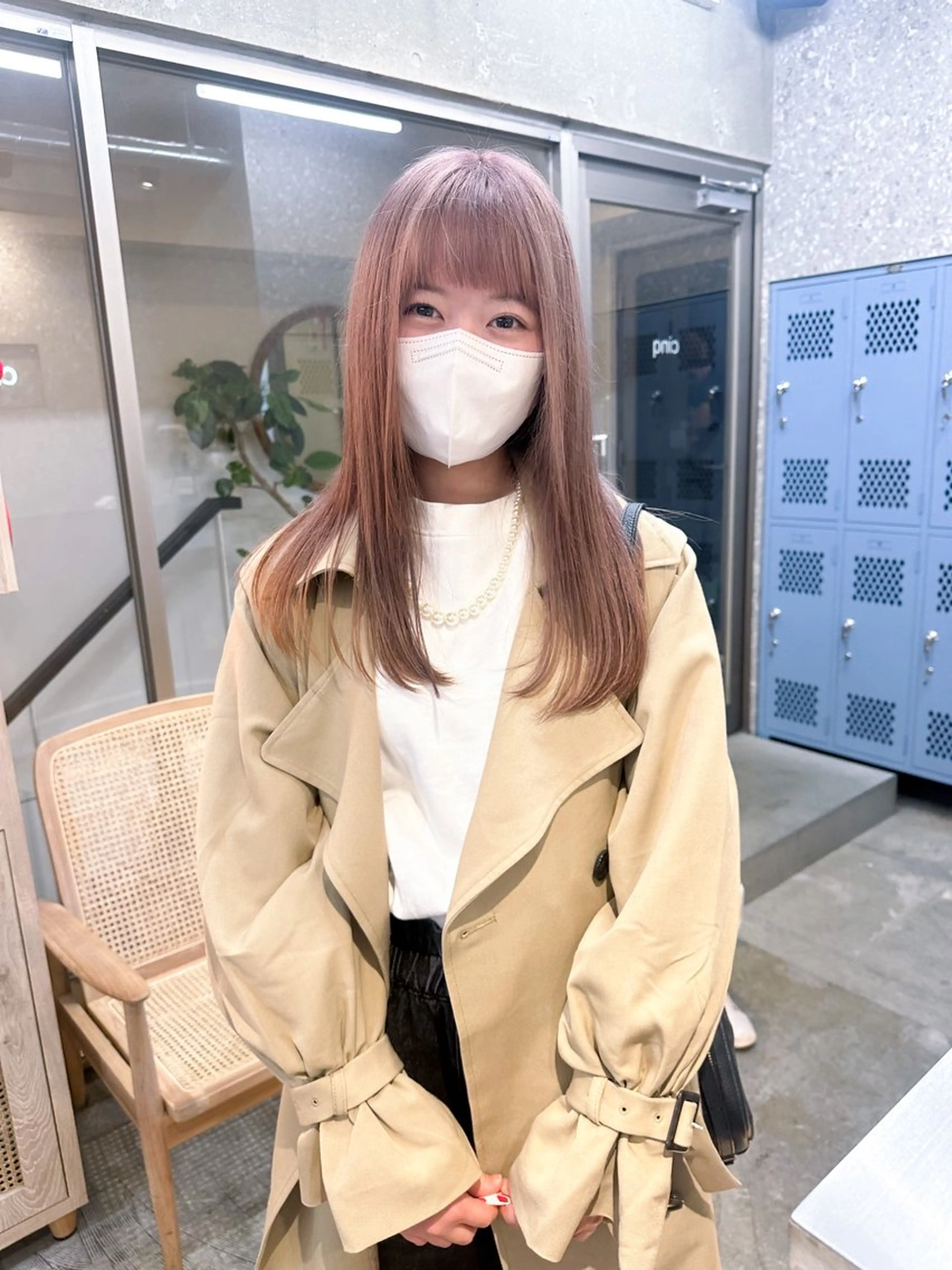 セミロング カラー ベージュカラー ブリーチ ダブルカラー ミルクティーベージュ Cinq所属・ハイライト🌟/ ボブ/豊田のヘアスタイル