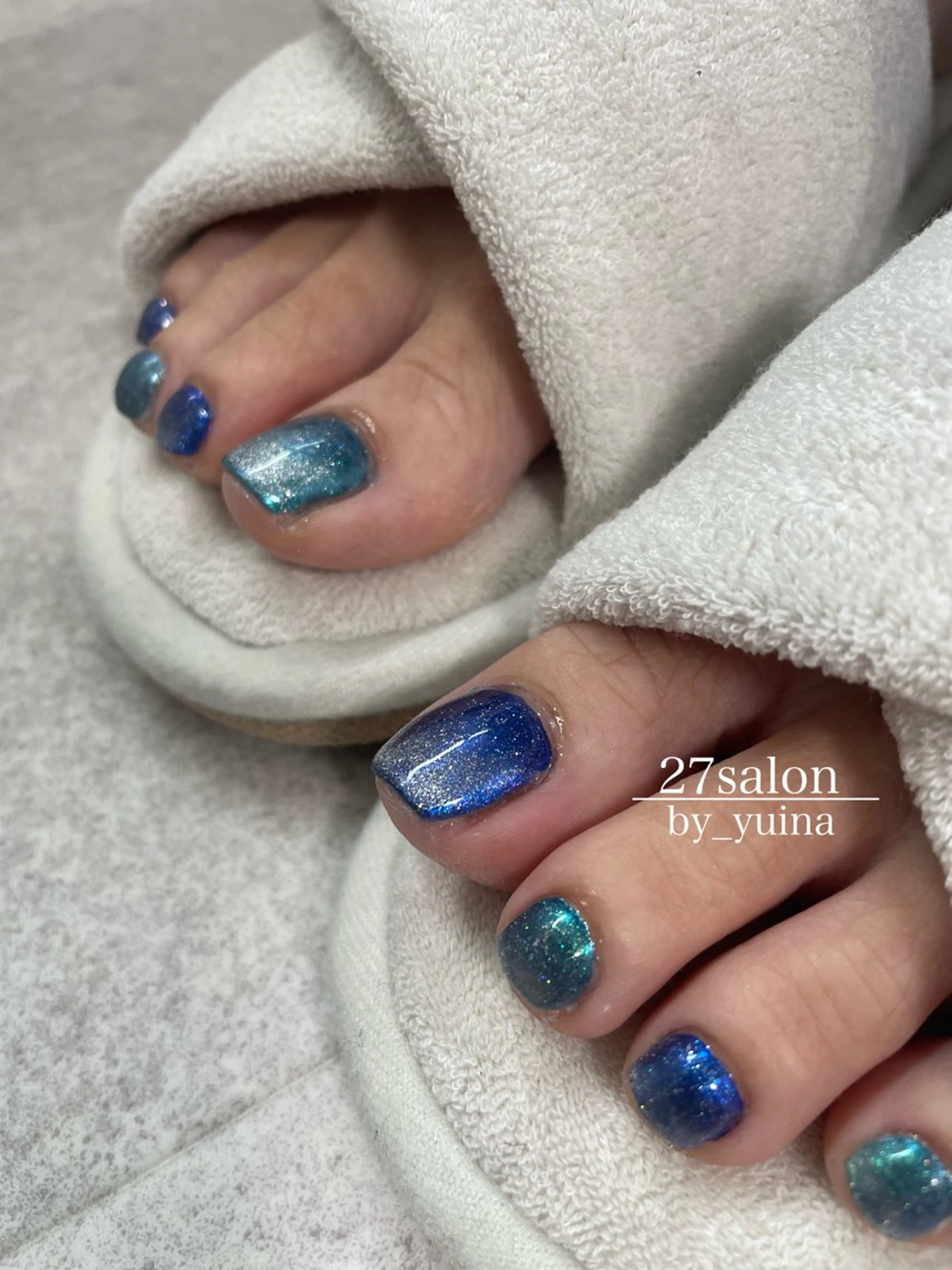 ネイル フットネイル マグネットネイル ミラーネイル ミラーマグ フットネイル 27salon yuinaのネイルデザイン