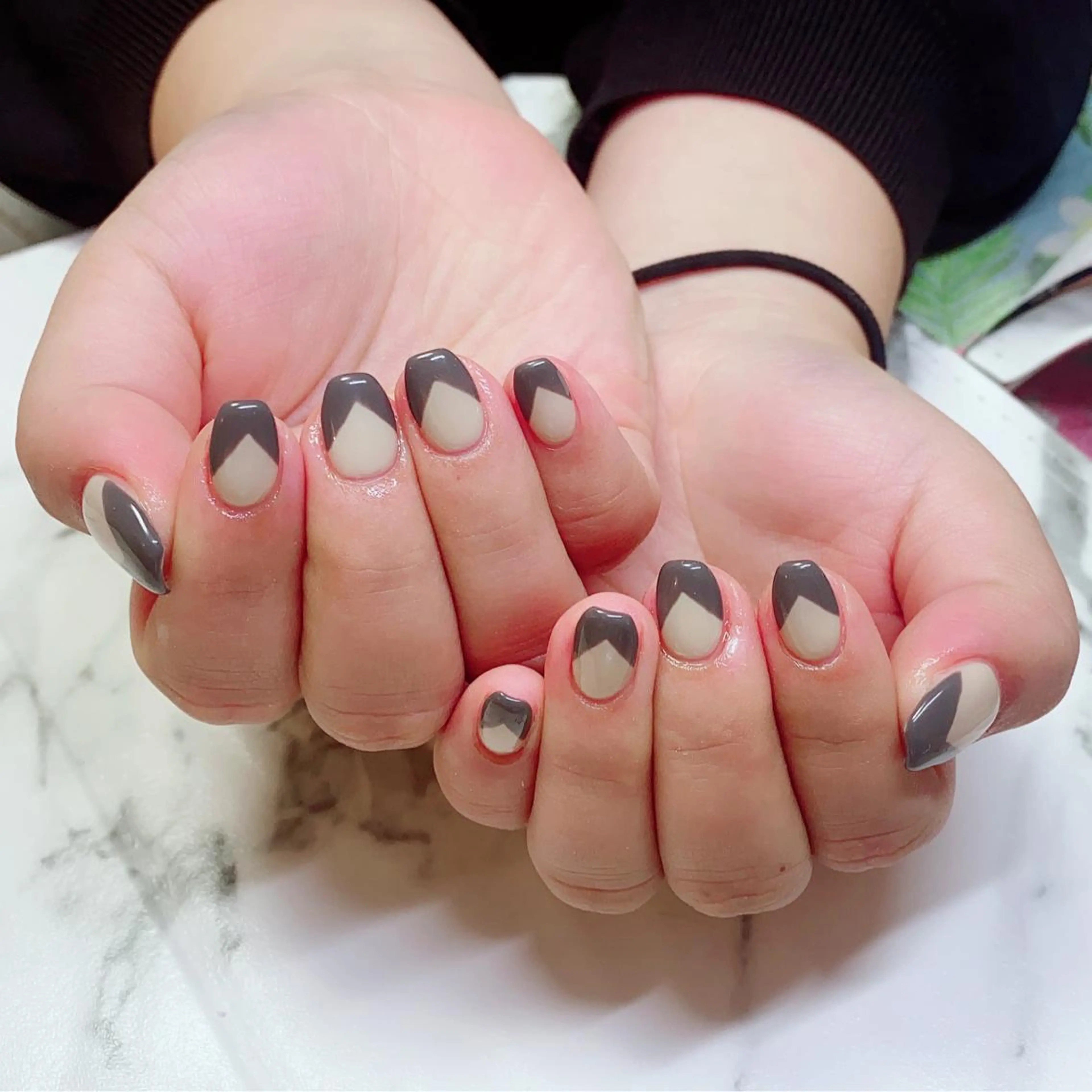 カラー ネイル フレンチネイル Q Free nailsのネイルデザイン