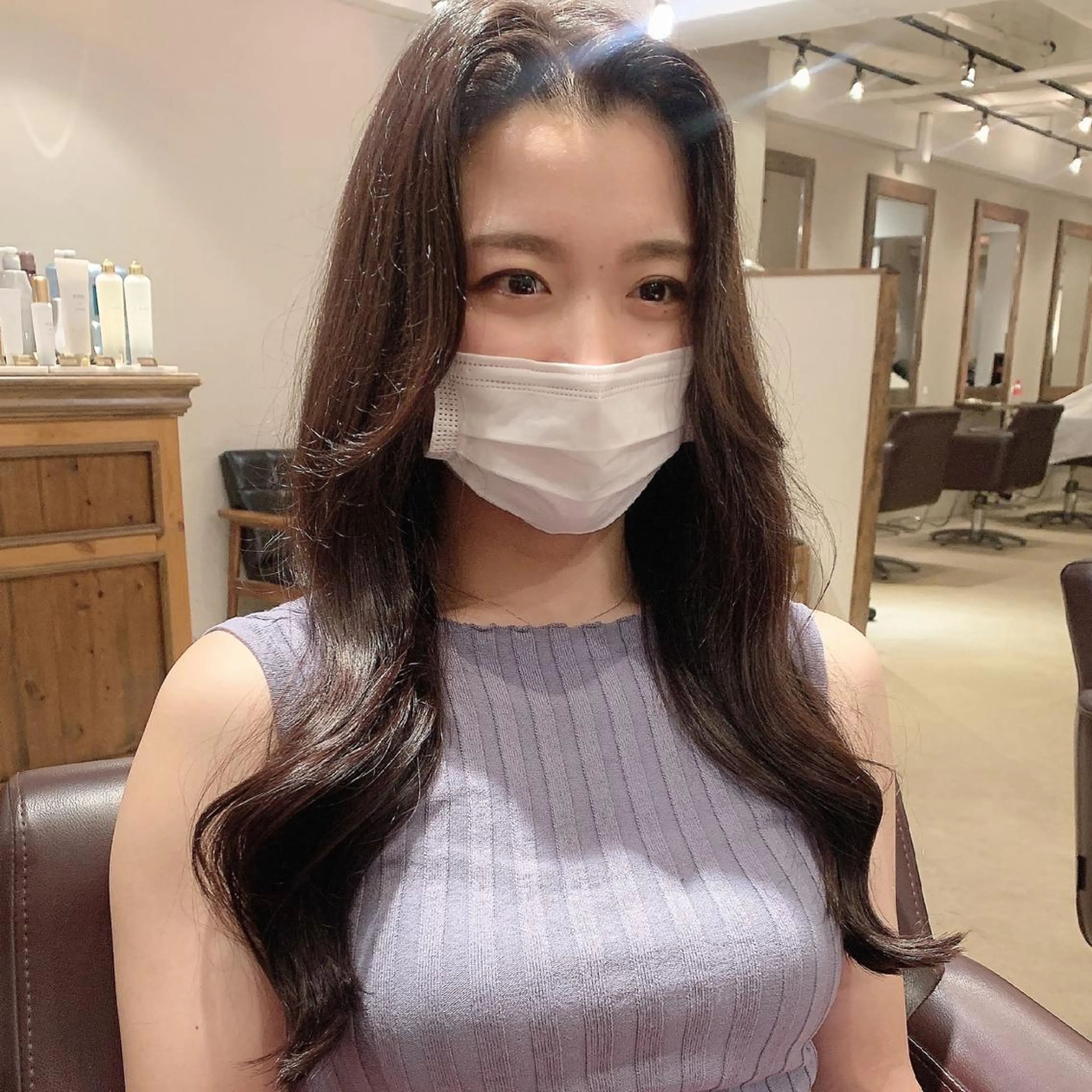 ロング カラー カット ヘアカラー トリートメント ヘッドスパ 透明感/オリーブ/ グレージュ/YUKAのヘアスタイル