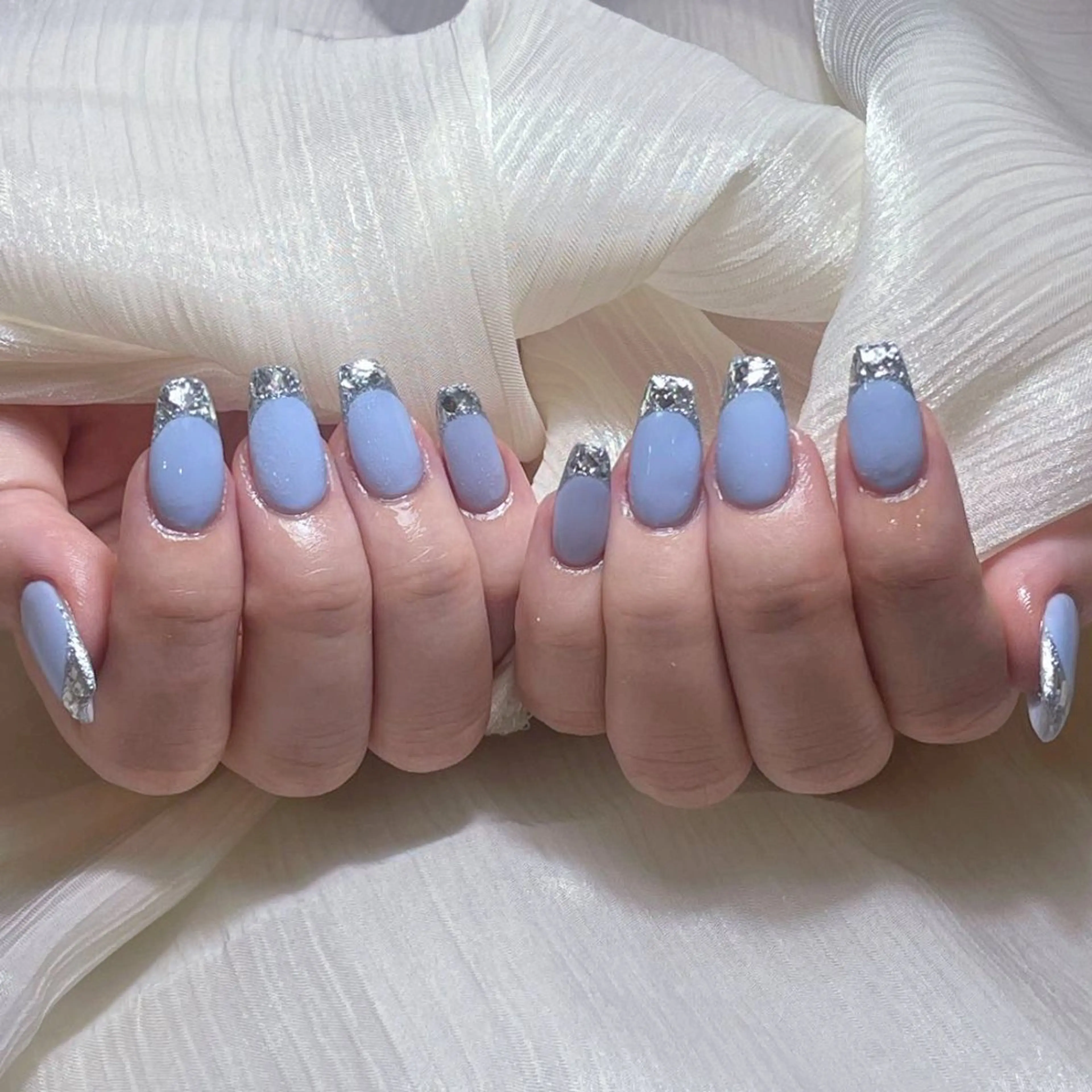 ネイル アートネイル オーロラネイル ガーリー キラキラネイル 韓国ネイル Yuki 🍁のネイルデザイン