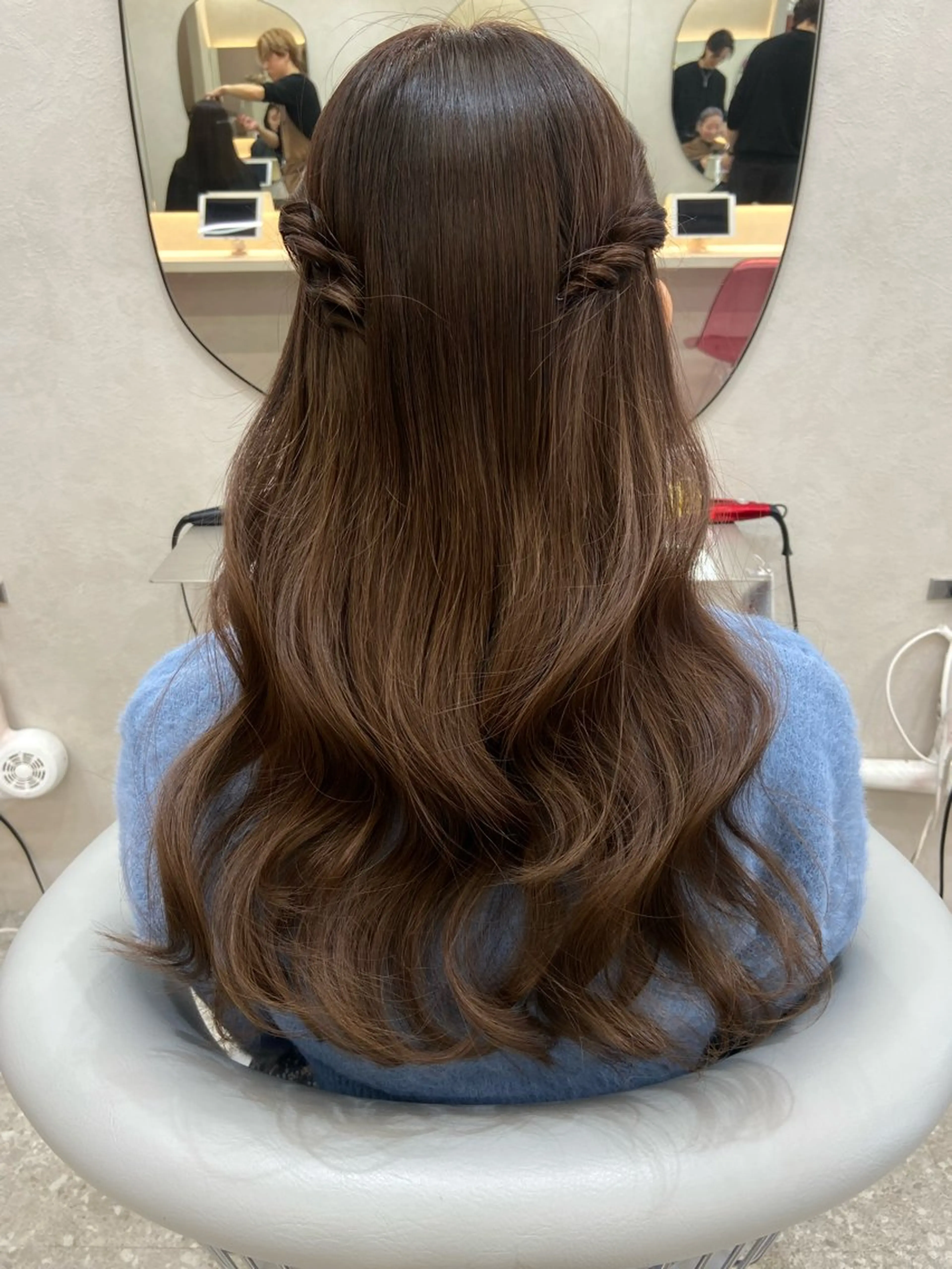 ロング カラー ブリーチ ブリーチなしカラー ヨシンモリ 韓国風ヘア トリートメント カット ヘアカラー トリートメント 新宿/韓国ヘア 中明度カラー/かやのヘアスタイル