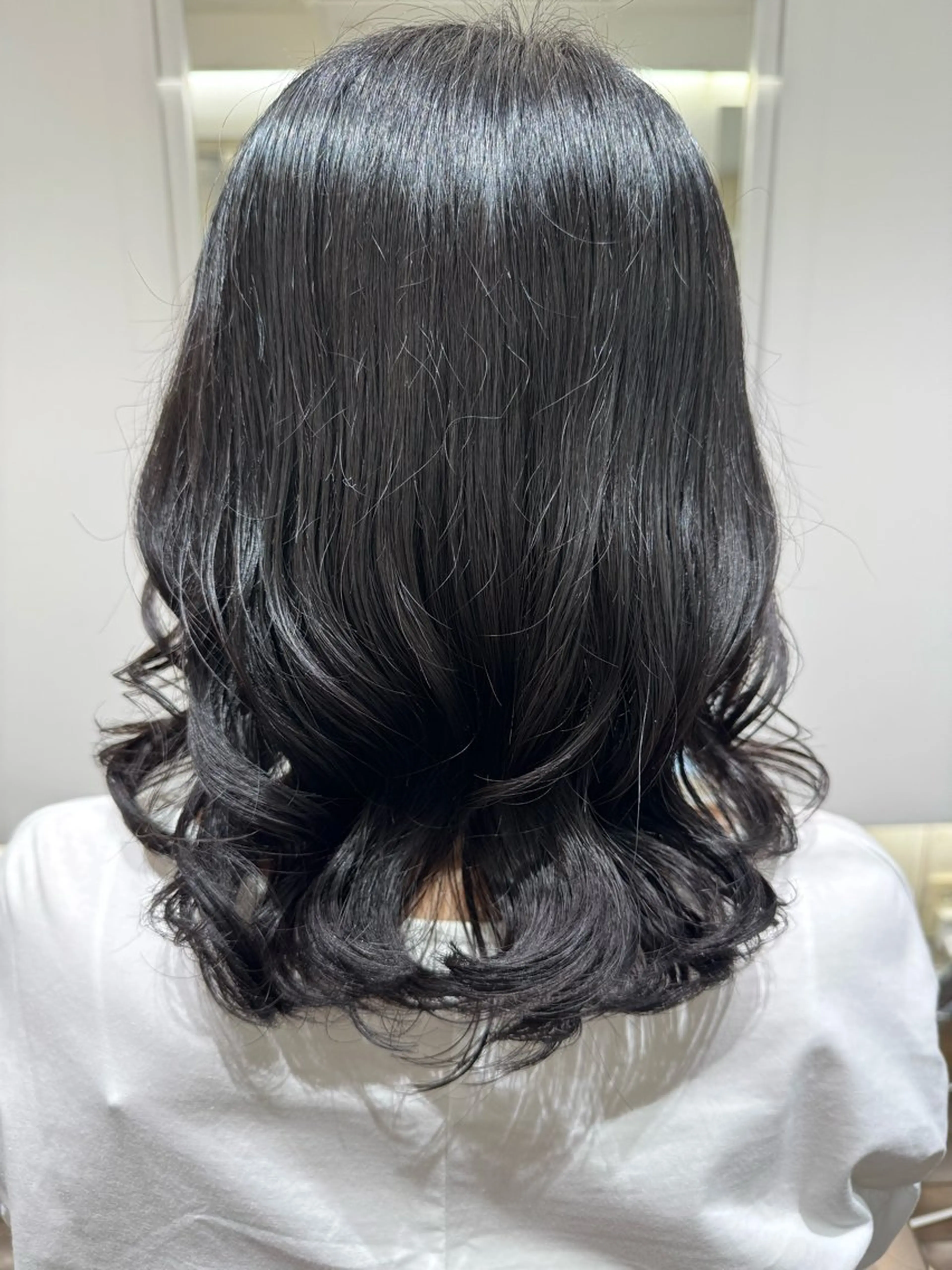 セミロング パーマ カット パーマ GO TODAY シェアサロン 銀座Arc店所属・デジタルパーマ🫧 韓国風ヘア🫧サクラのヘアスタイル