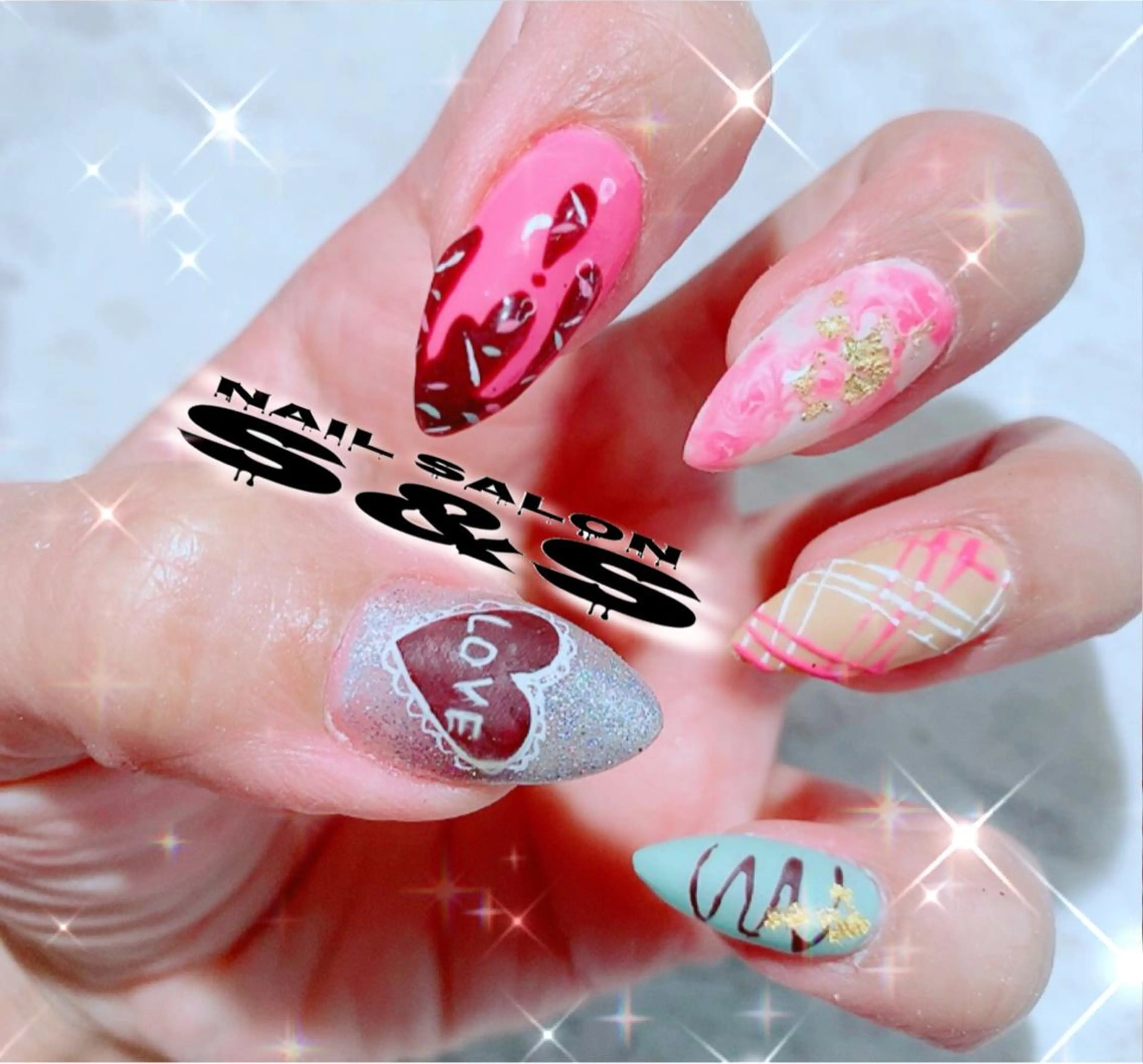 ネイル 長さ出し メンズネイル 持ち込み スカルプネイル バレンタイン S&S 村田小百合のネイルデザイン