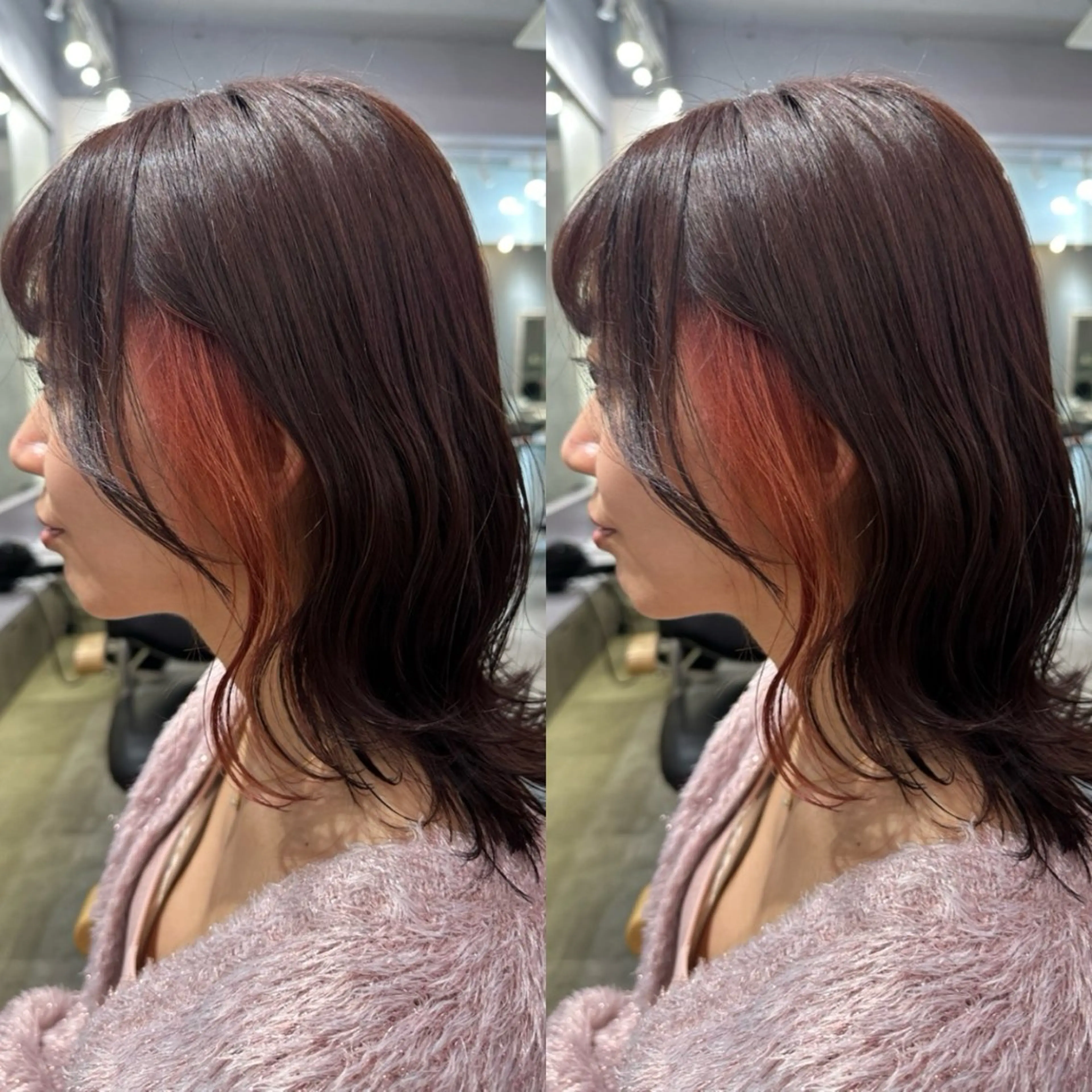 【インナーカラー】ケアブリーチ1回＋オンカラー＋髪質改善ケアの写真