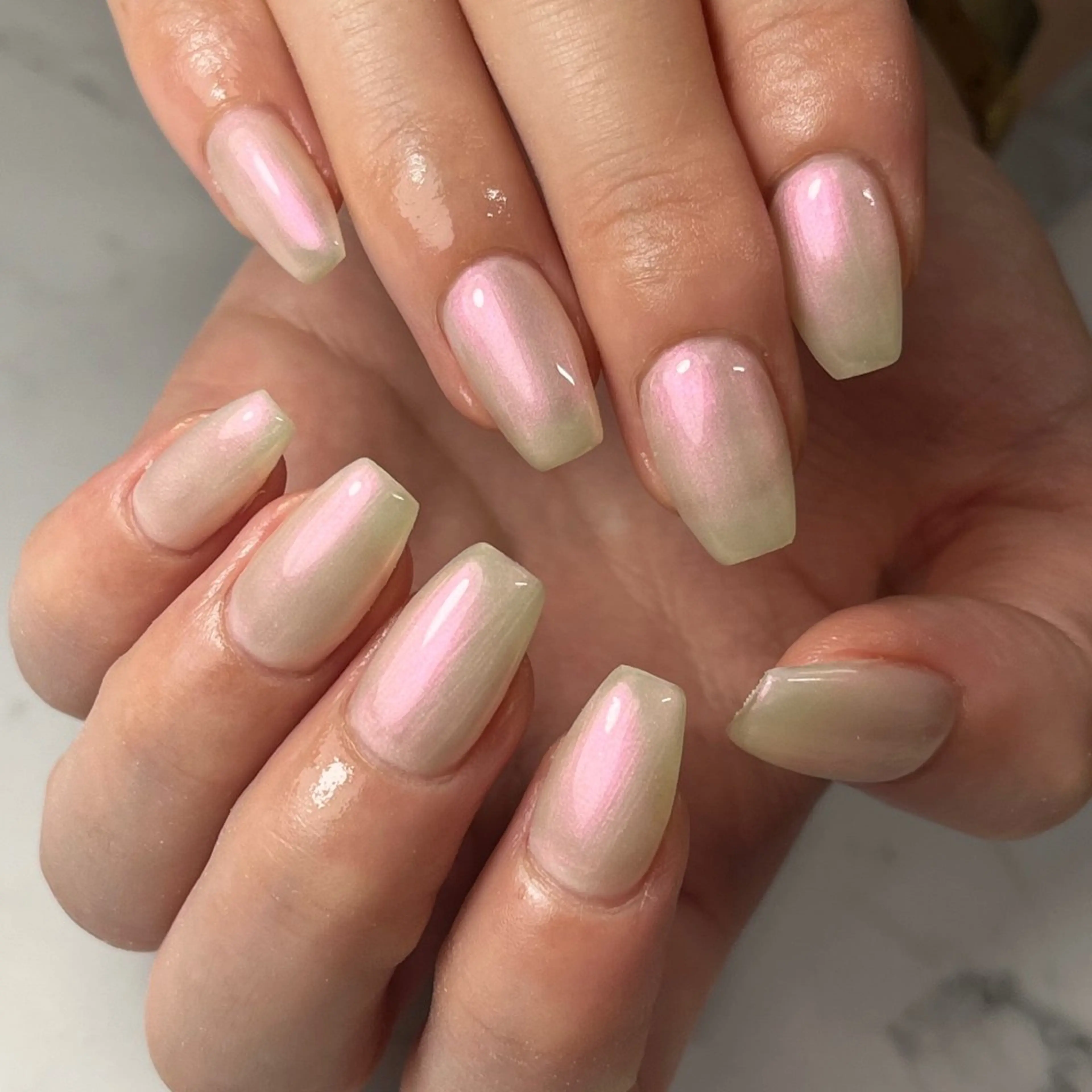 ネイル ワンカラーネイル ピンク ホワイト NAIL NOWのネイルデザイン