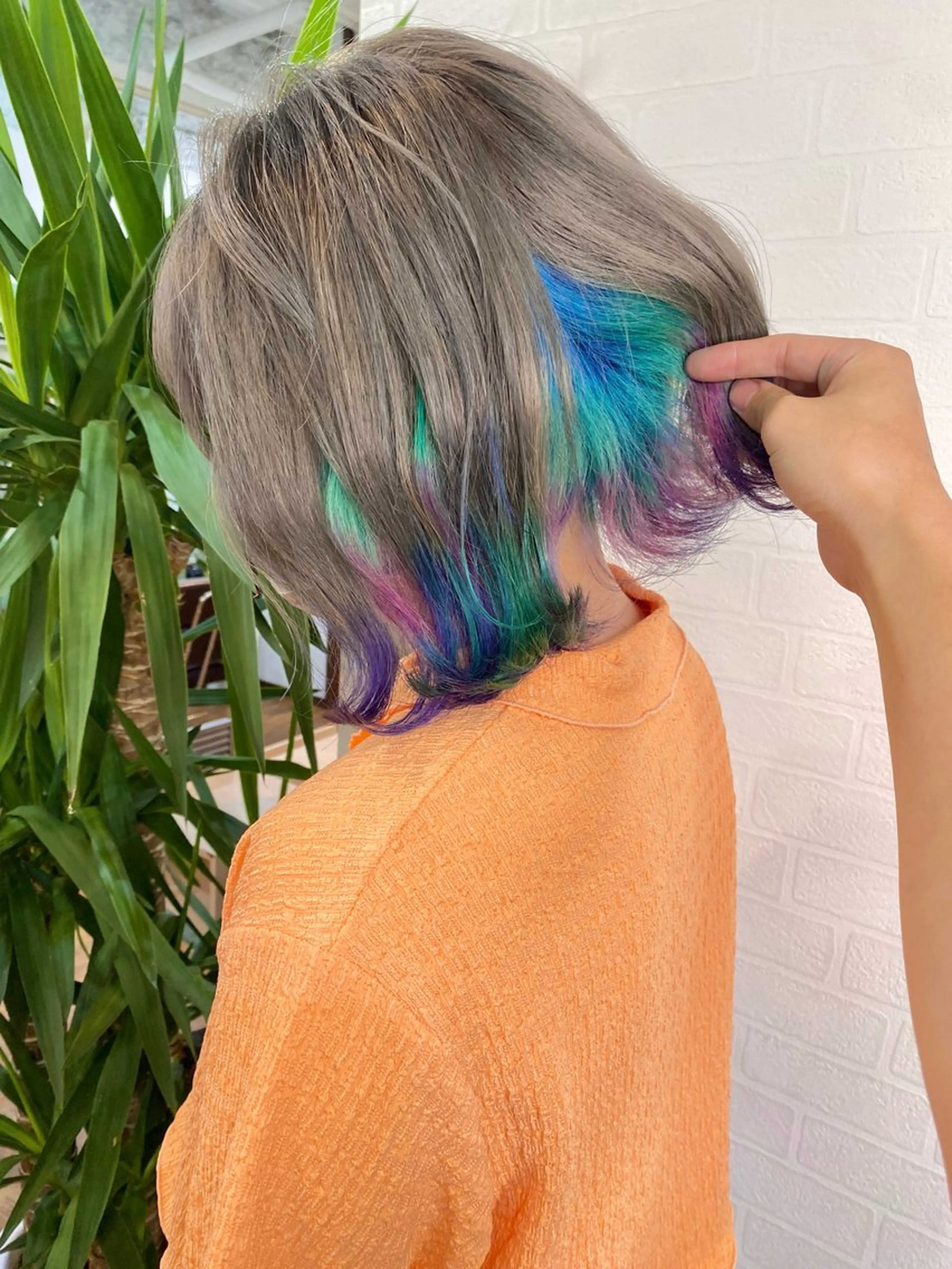 ショート カラー ブリーチ インナーカラー ユニコーンカラー ボブ Re:ta Hair 飯田淳平のヘアスタイル