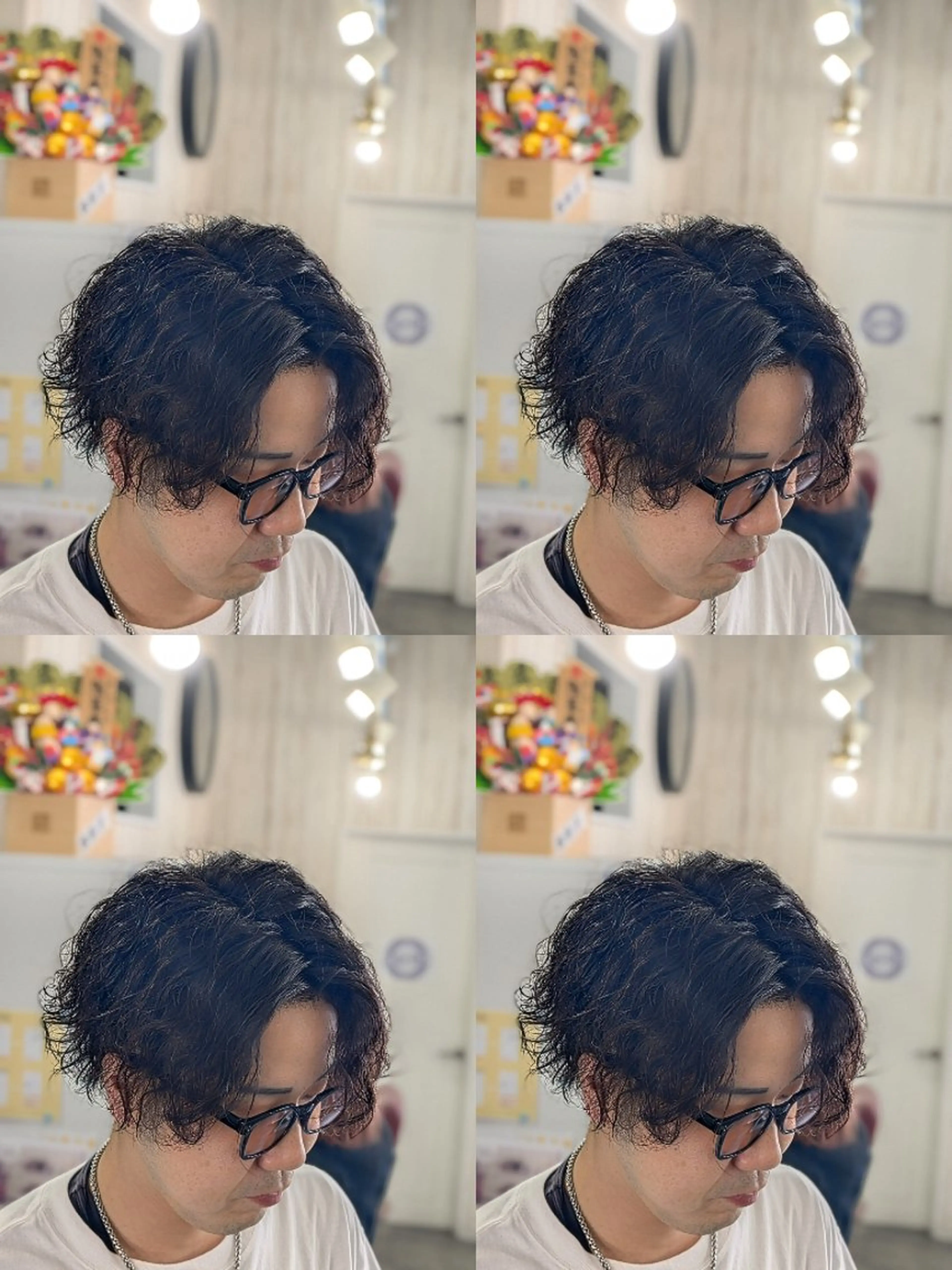 メンズ パーマ アップバング センターパート フェードカット メンズ韓国風 韓国マッシュ カット パーマ トリートメント メンズパーマ/ボブ/ レイヤー店長えのもとのヘアスタイル