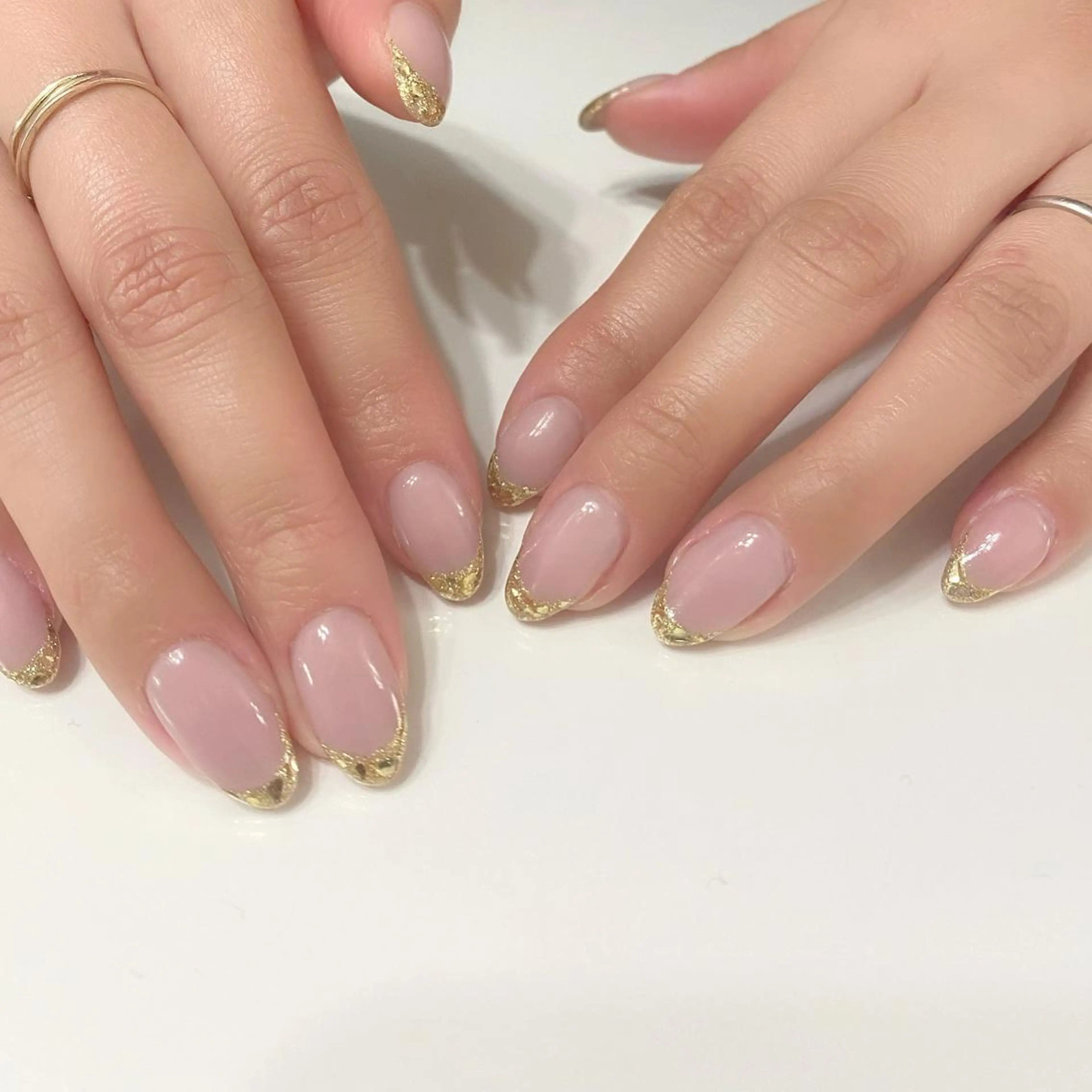 ネイル フレンチネイル ガラスフレンチ ハンドネイル Nail&まつげエクステsalon cure-キュア-所属・今野 薫のネイルデザイン