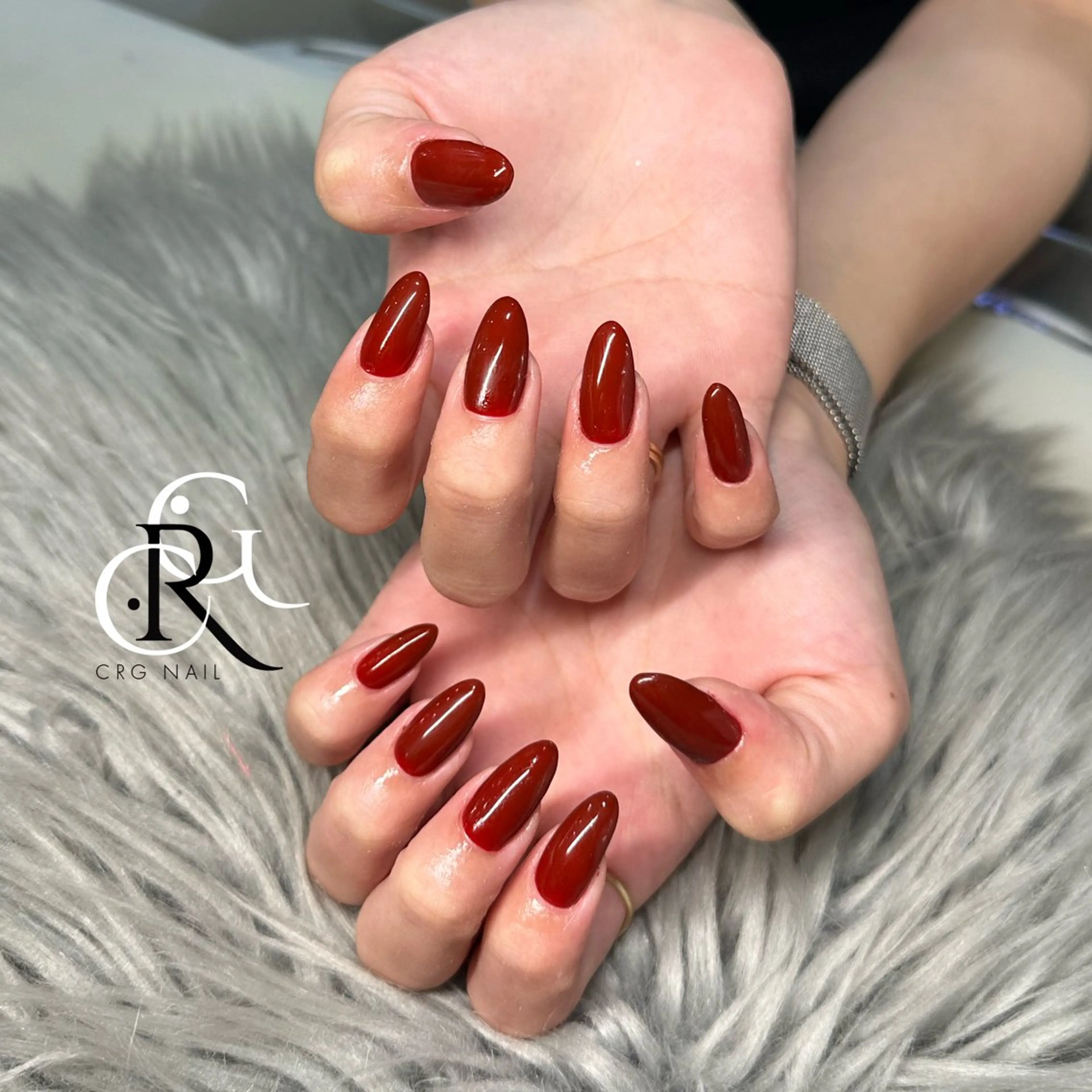 ネイル ボルドー ハンドネイル 美フォルム✨ CRG RURIのネイルデザイン