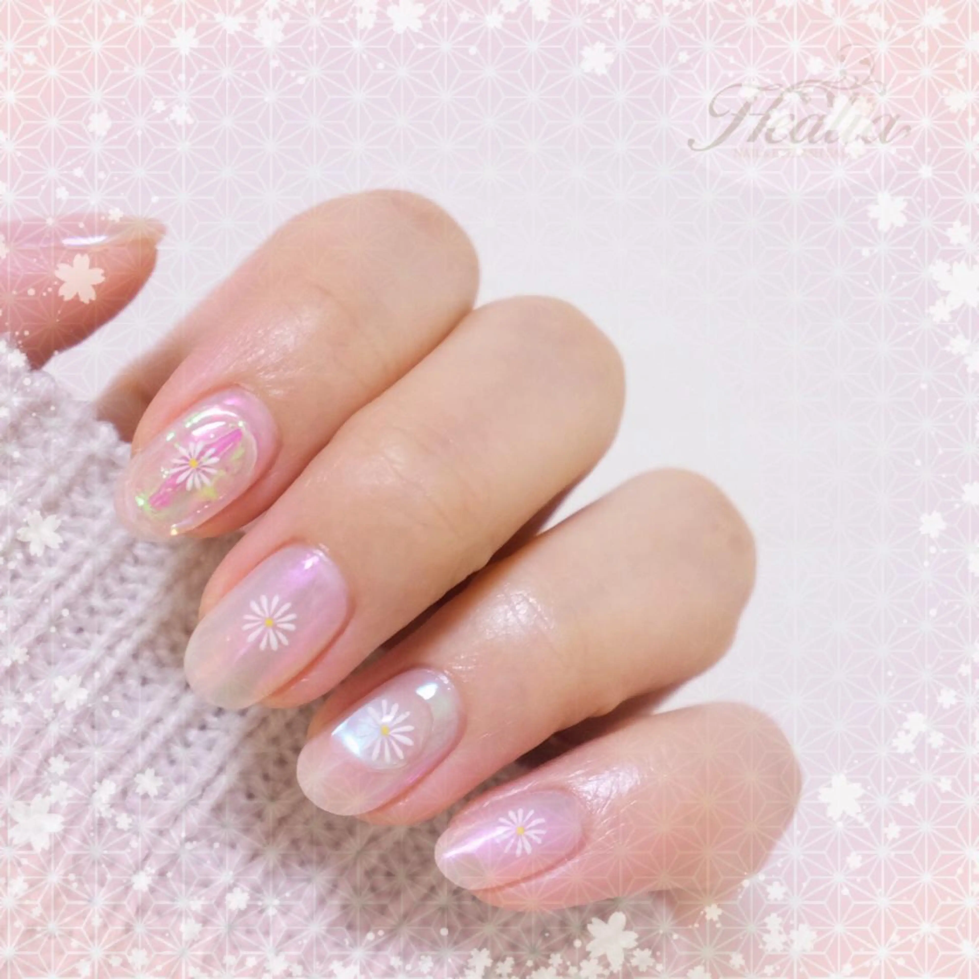 ネイル アートネイル オーロラネイル クリアネイル 氷ネイル・うるうるネイル ミラーネイル REMIA湘南台 TANABEのネイルデザイン