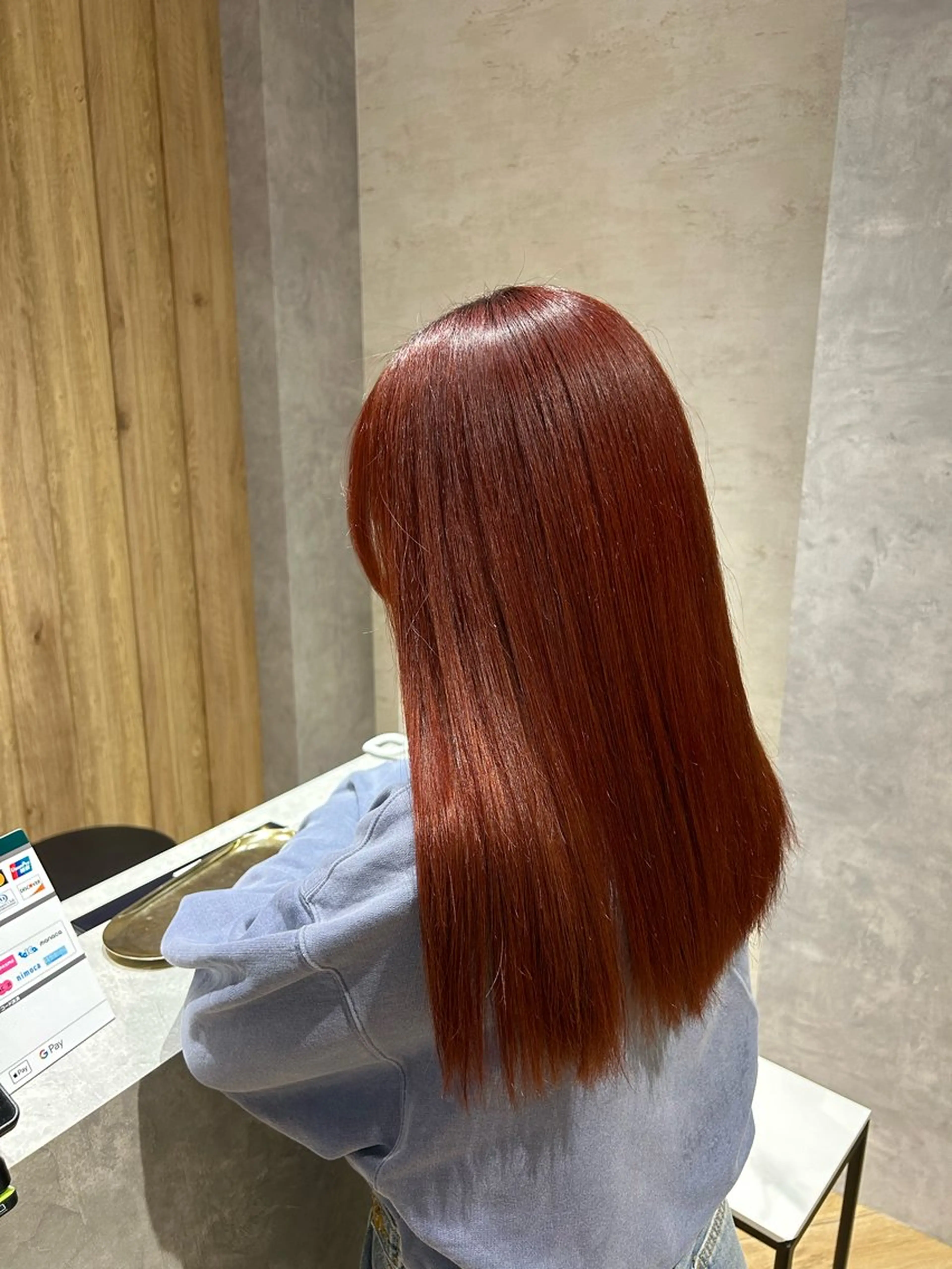 ミディアム オレンジブラウン ヘアカラー 柴田樹/大人可愛い 艶髪カラー/髪質改善のヘアスタイル