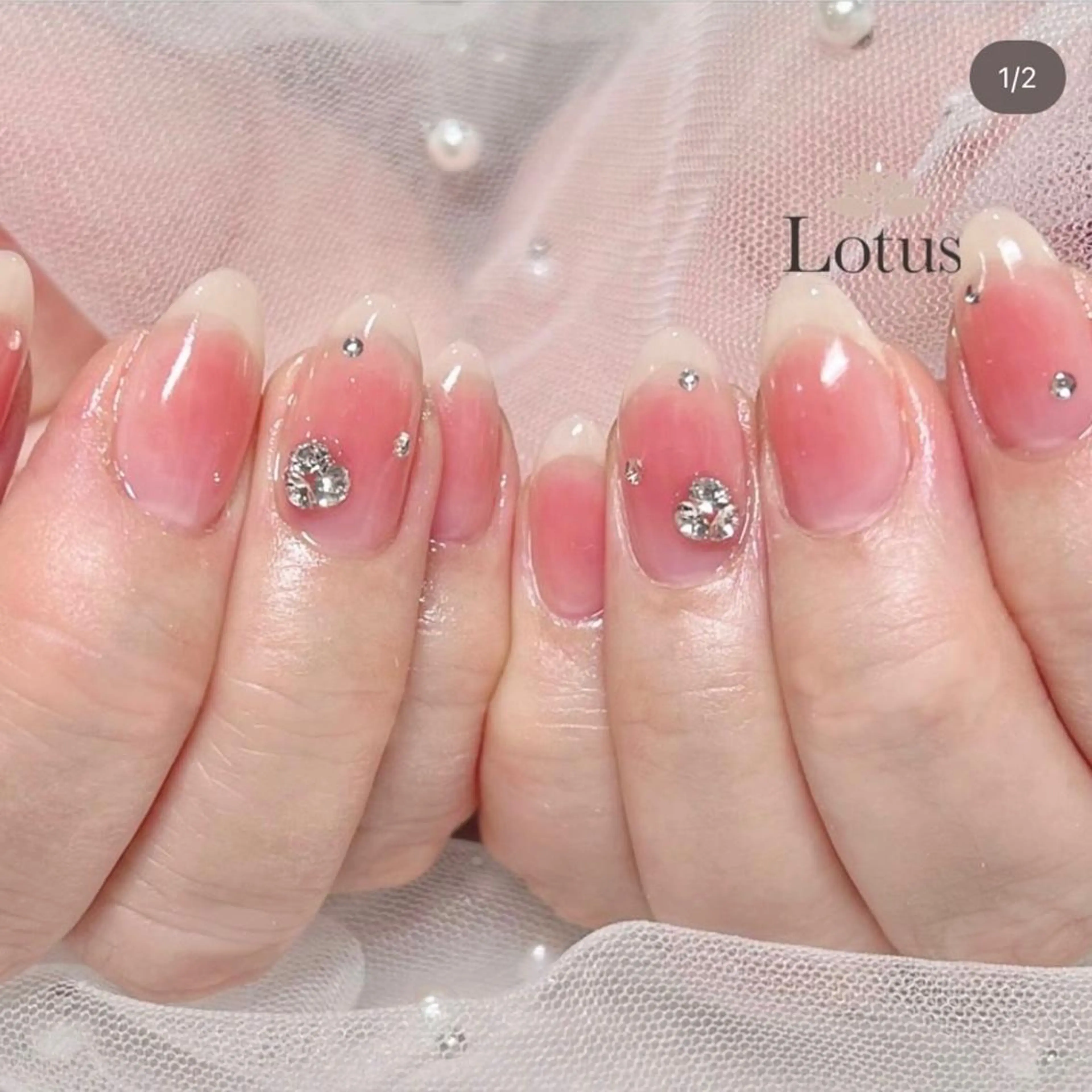 ネイル チークネイル ストーンネイル elu しみずのネイルデザイン