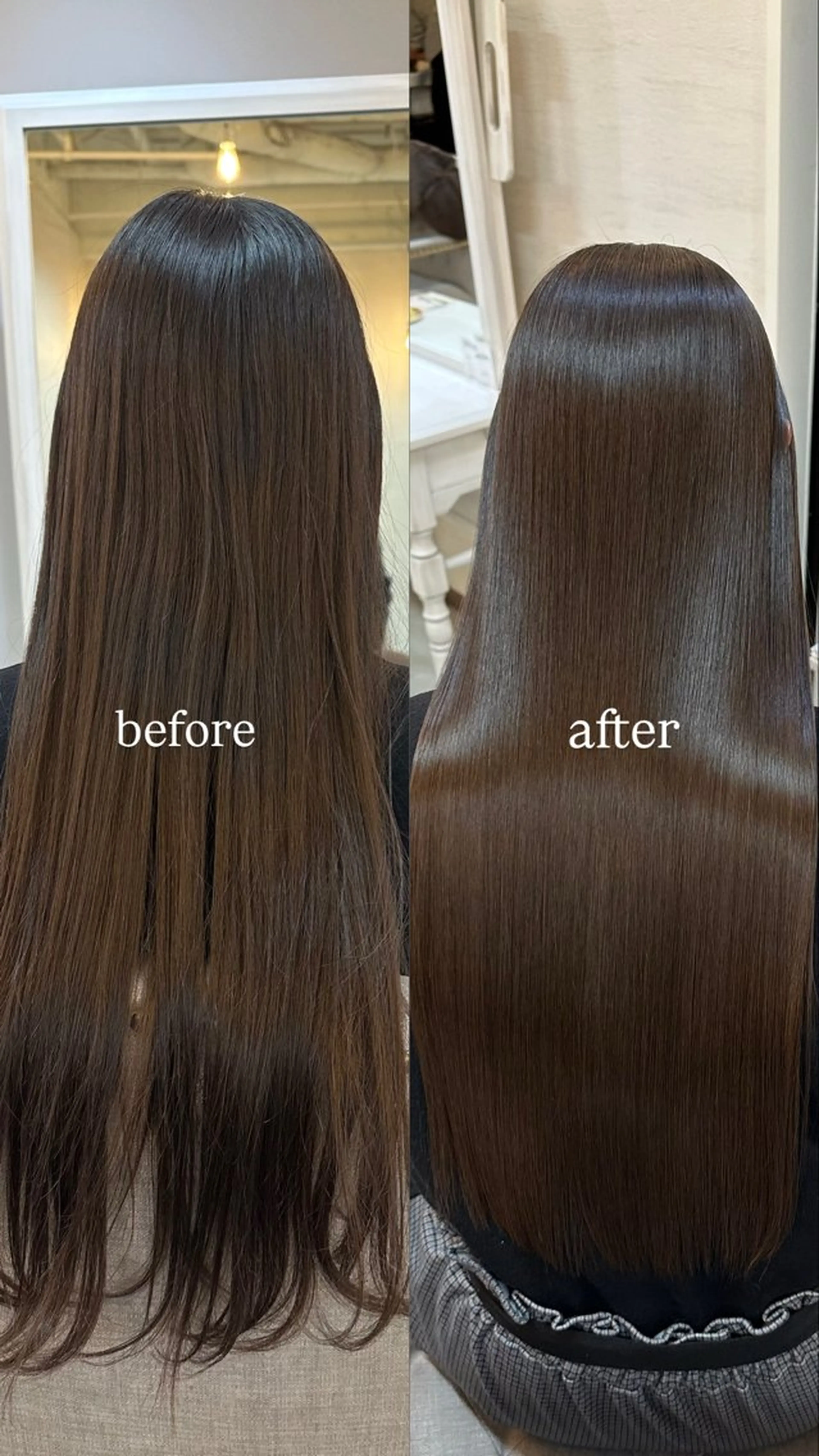 ロング 髪質改善 縮毛矯正 トリートメント トリートメント 🖤ほのか/ツヤ髪 /髪質改善/縮毛矯正のヘアスタイル