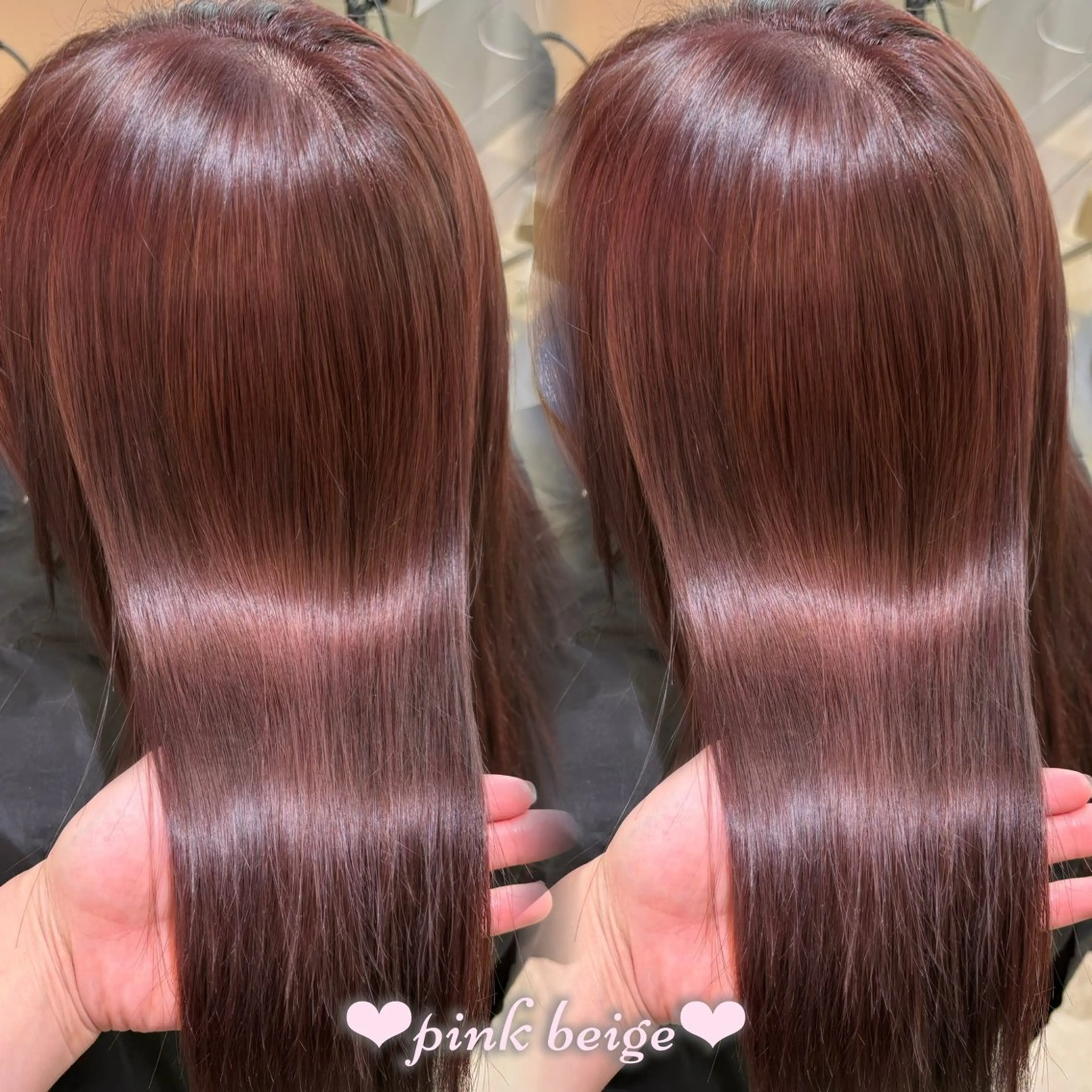 ロング カラー ベージュカラー ブリーチ ピンクカラー ピンクベージュ ヘアカラー トリートメント 新宿/透明感カラー /韓国ヘアKANA♡のヘアスタイル