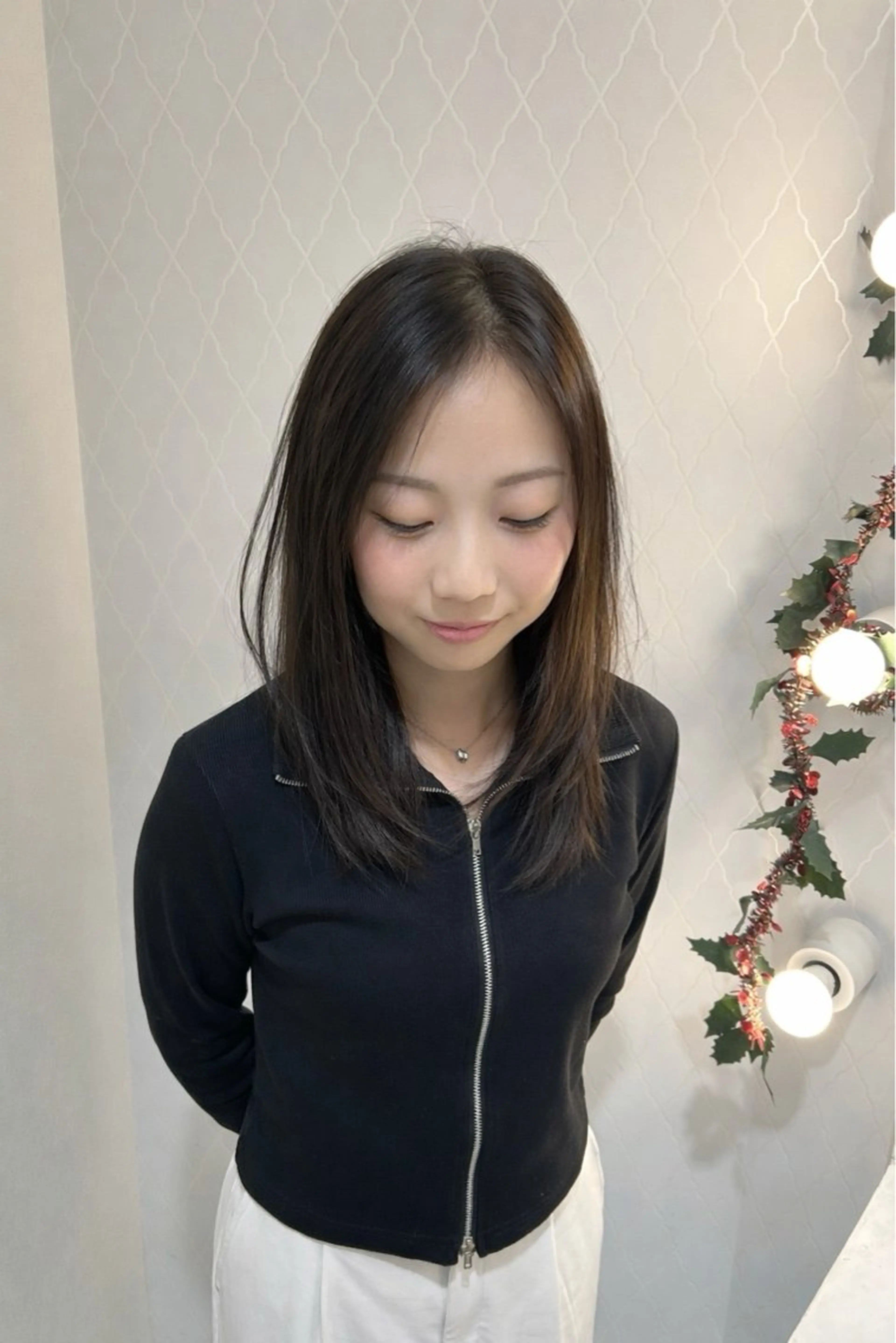 ミディアム レイヤーカット カット 野田阪神/レイヤー ハイライト/yuuのヘアスタイル