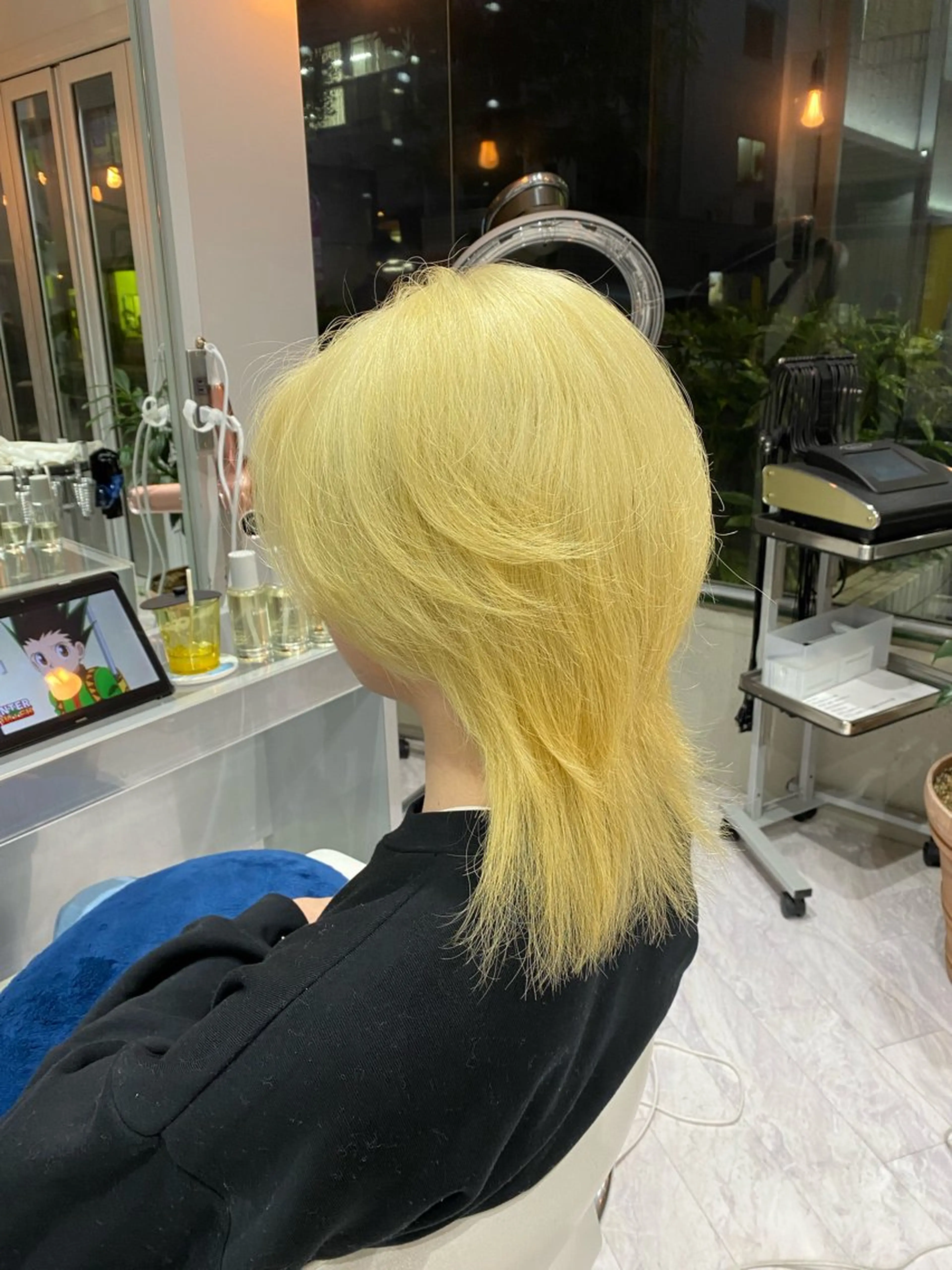 ミディアム カラー メンズ メンズブリーチ センターパート メンズ韓国風 メンズウルフカット ブリーチ Riganuts池袋 Hayato✂︎のヘアスタイル