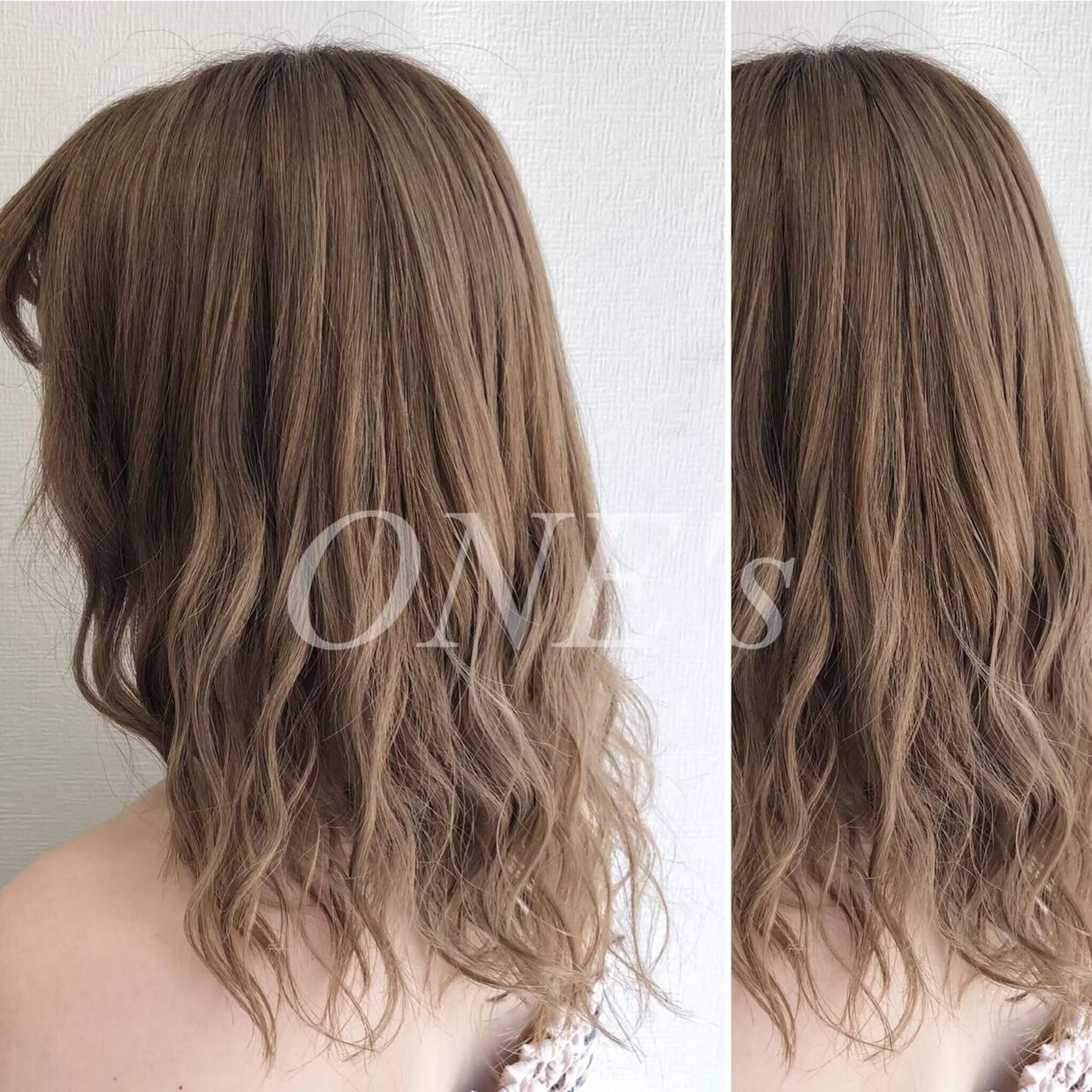 セミロング カラー JuNブリーチに 縮毛矯正するプロのヘアスタイル