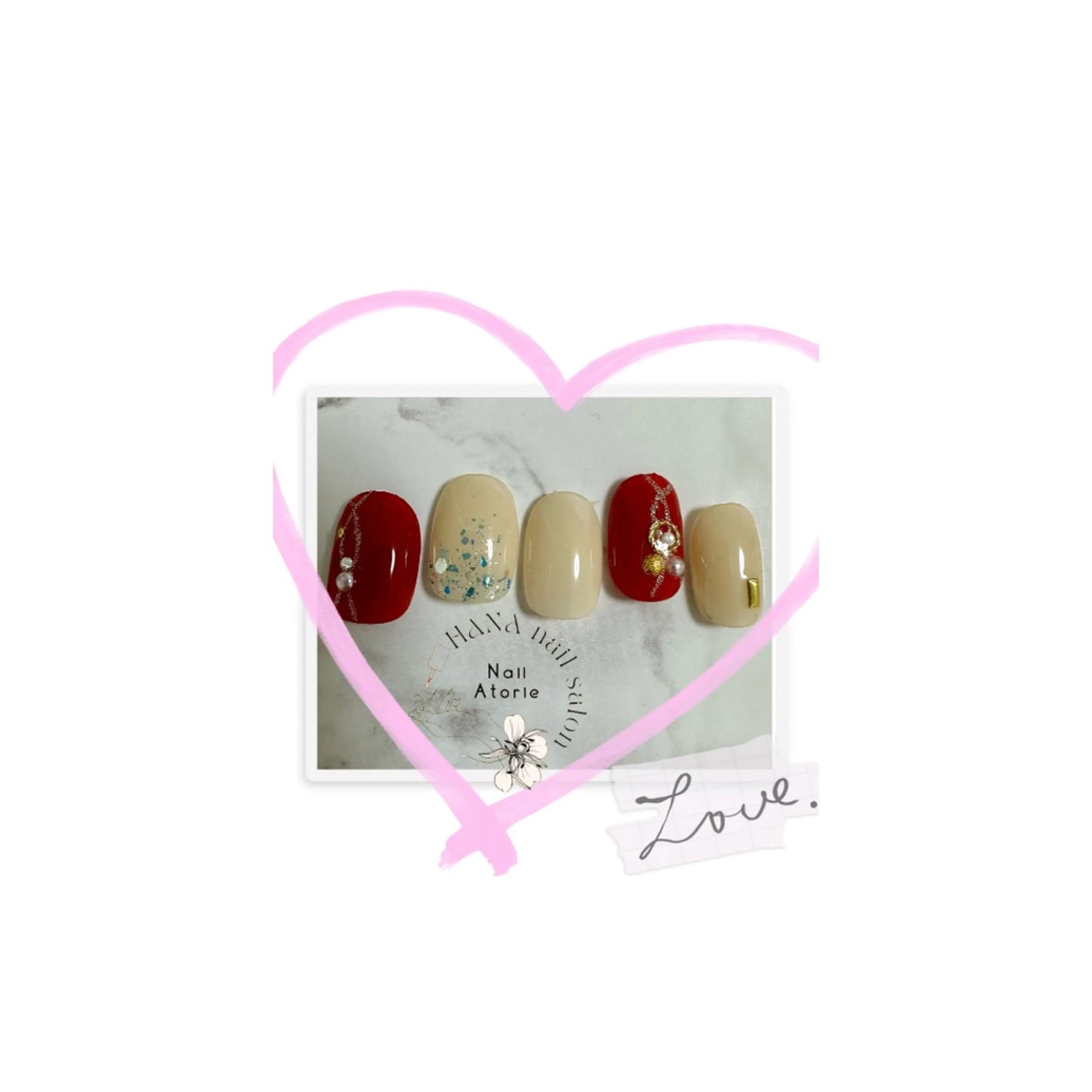 ハンド定価ジェルコ-ス 【オフ込み】【整爪＋パック保湿ケア＋甘皮処理＋トリートメント】☆色変更可☆の写真