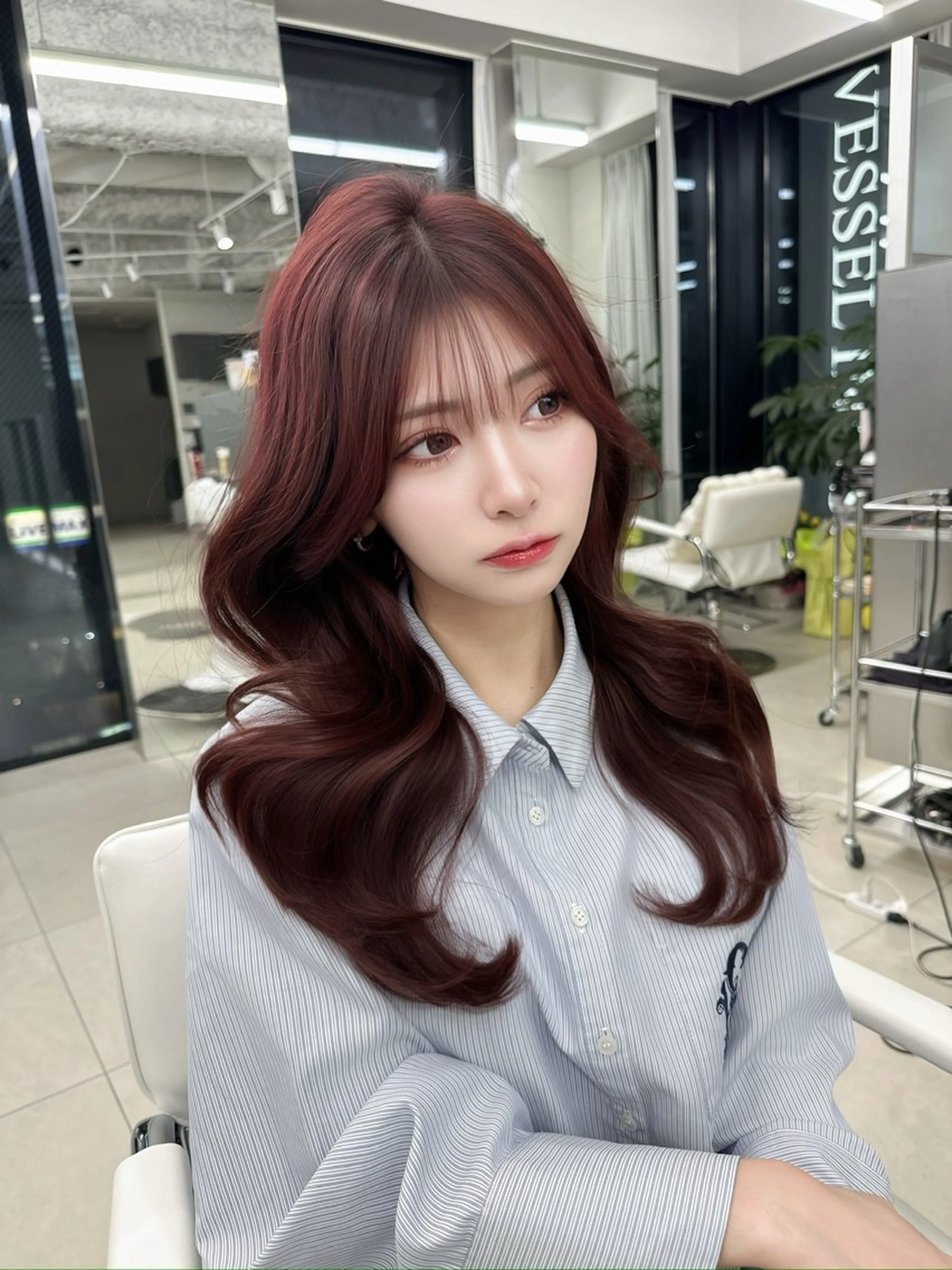 ロング のり🐼顔まわり/ 韓国/レイヤーカットのヘアスタイル