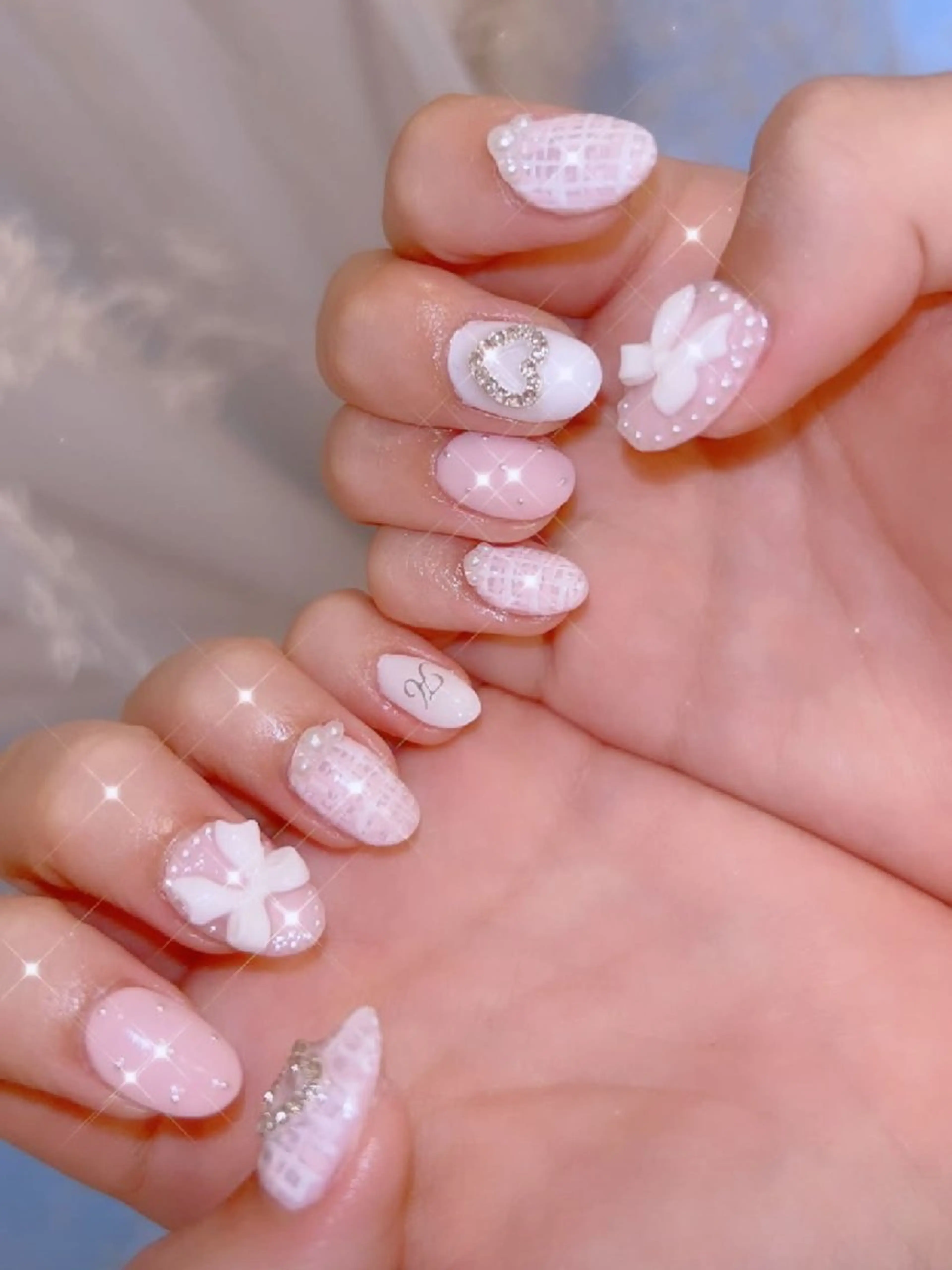 ネイル 長さ出し ジェルネイル 韓国ネイル マグネットネイル ニュアンスネイル ハンドネイル I LOVE ME  NAIL.｡.:*♡のネイルデザイン