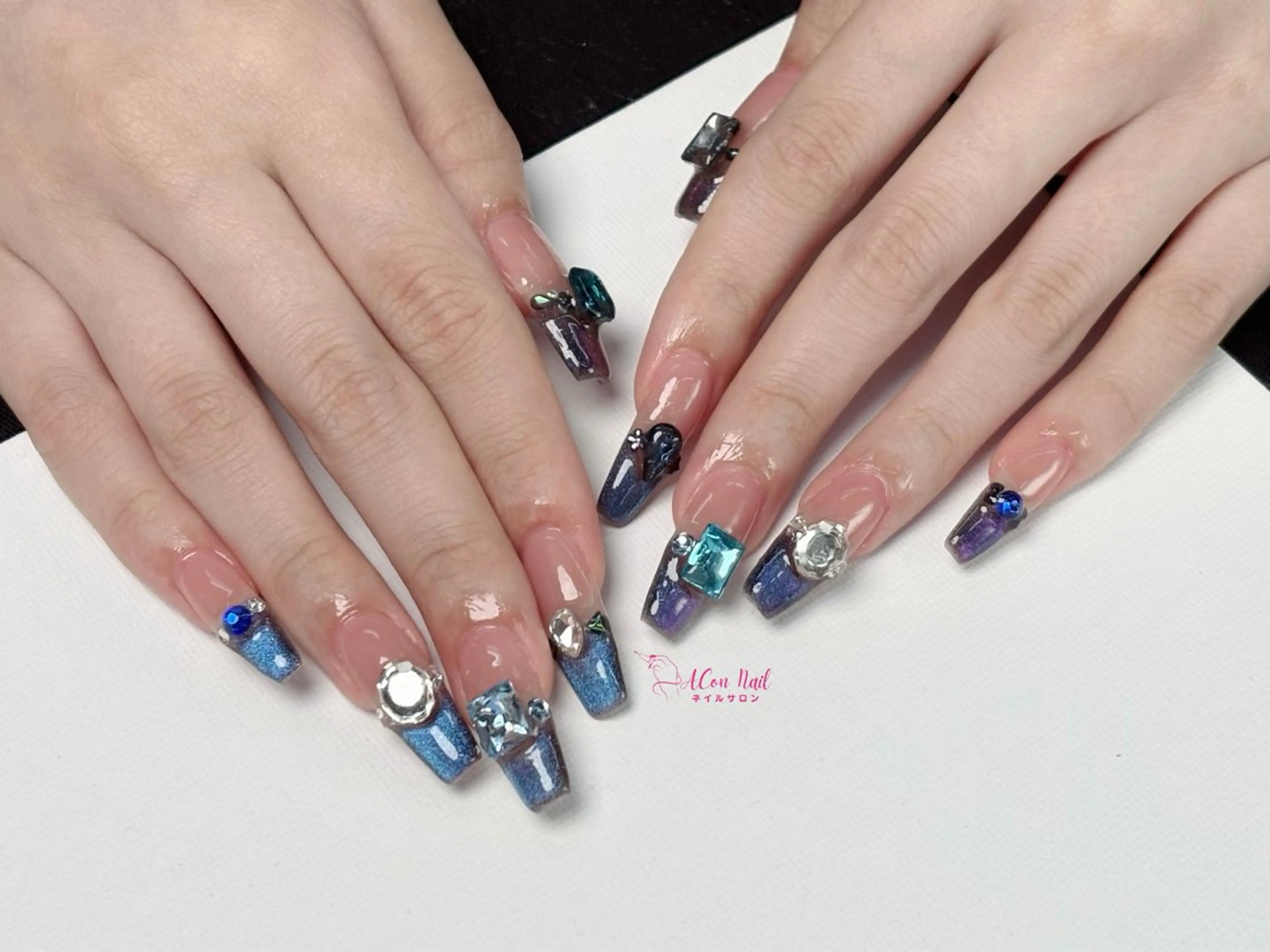 ネイル 桜ネイル 長さ出し フラワーネイル フレンチネイル ジェルネイル ハンドネイル AConNailSalon所属・ACon NailSalonのネイルデザイン