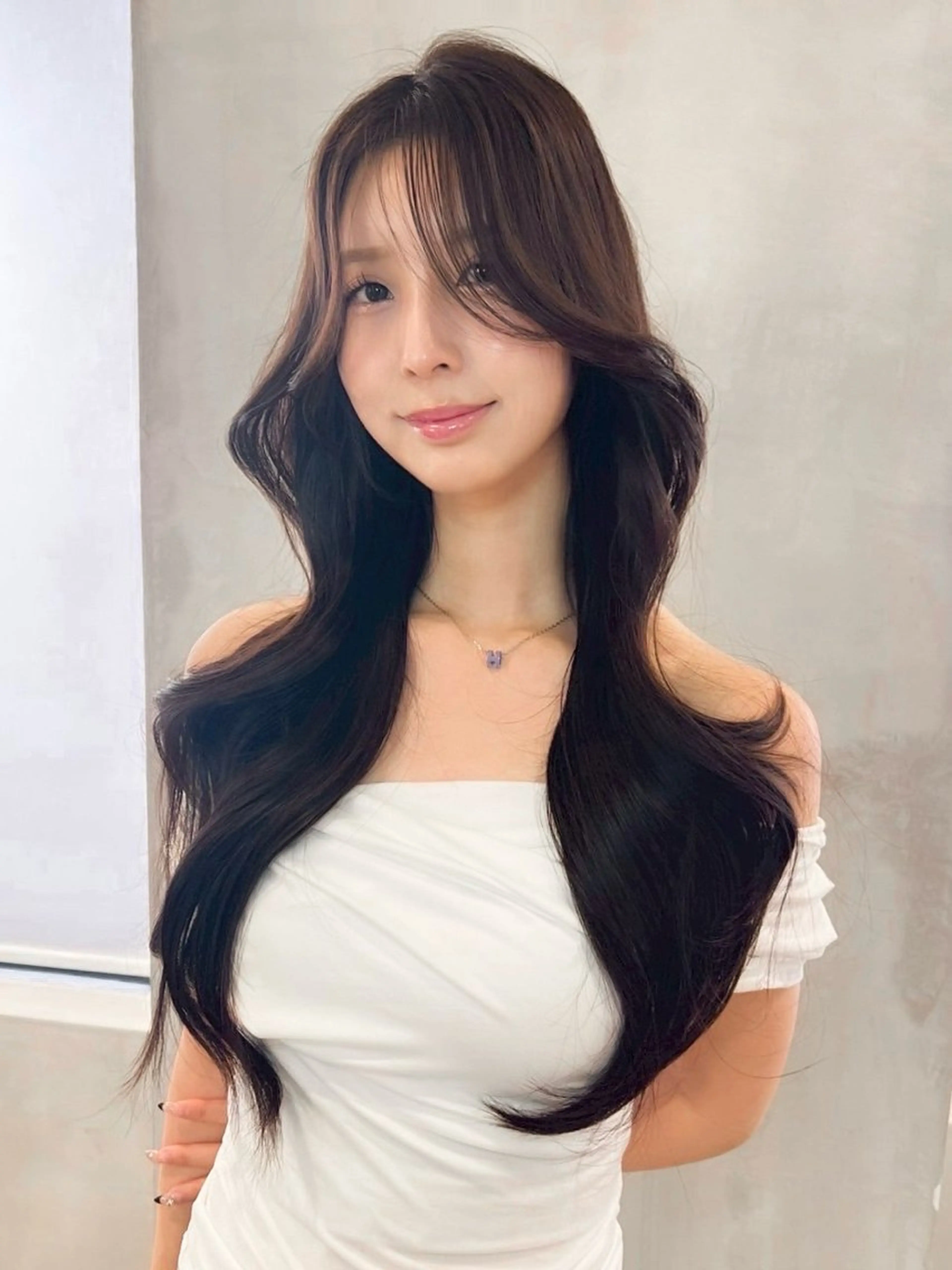 ロング 韓国レイヤー/顔周り /縮毛矯正/羽田航のヘアスタイル