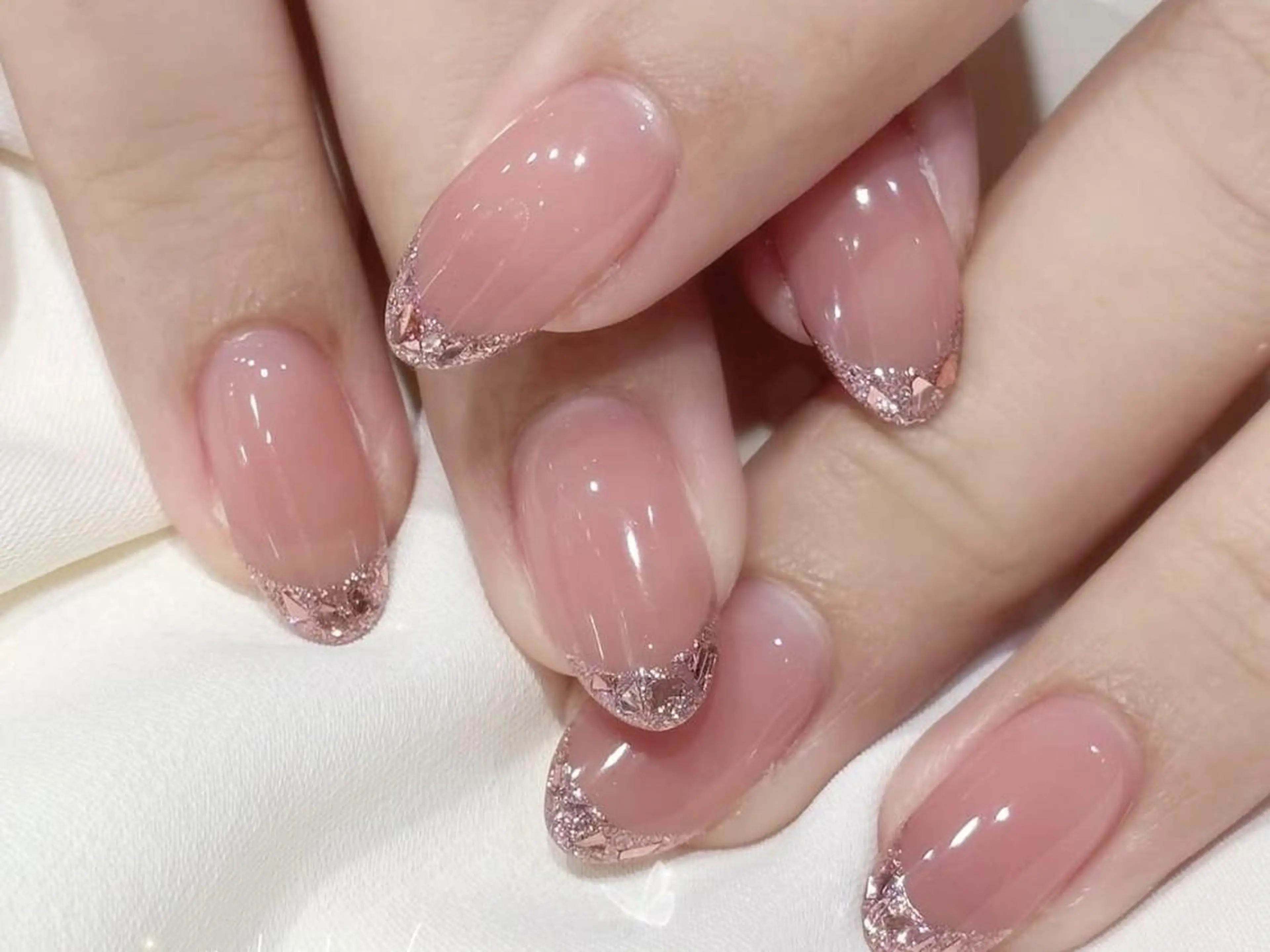 メンズ ネイル アートネイル フレンチネイル ジェルネイル キラキラネイル パラジェル ハンドネイル Bloom kabukiのネイルデザイン