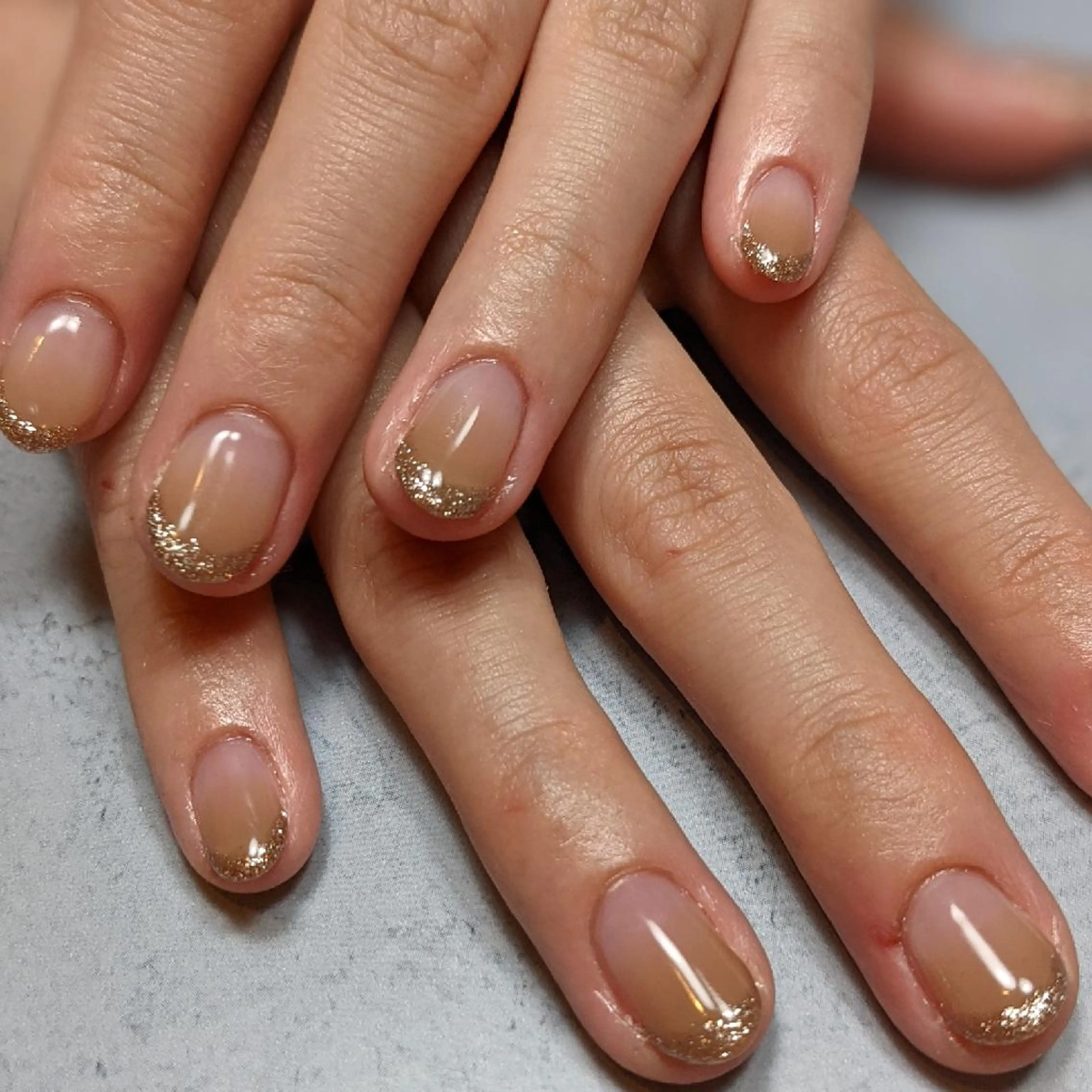 ネイル フレンチネイル グラデーション ラメ(グリッター) ハンドネイル Nail SIRANGANAのネイルデザイン