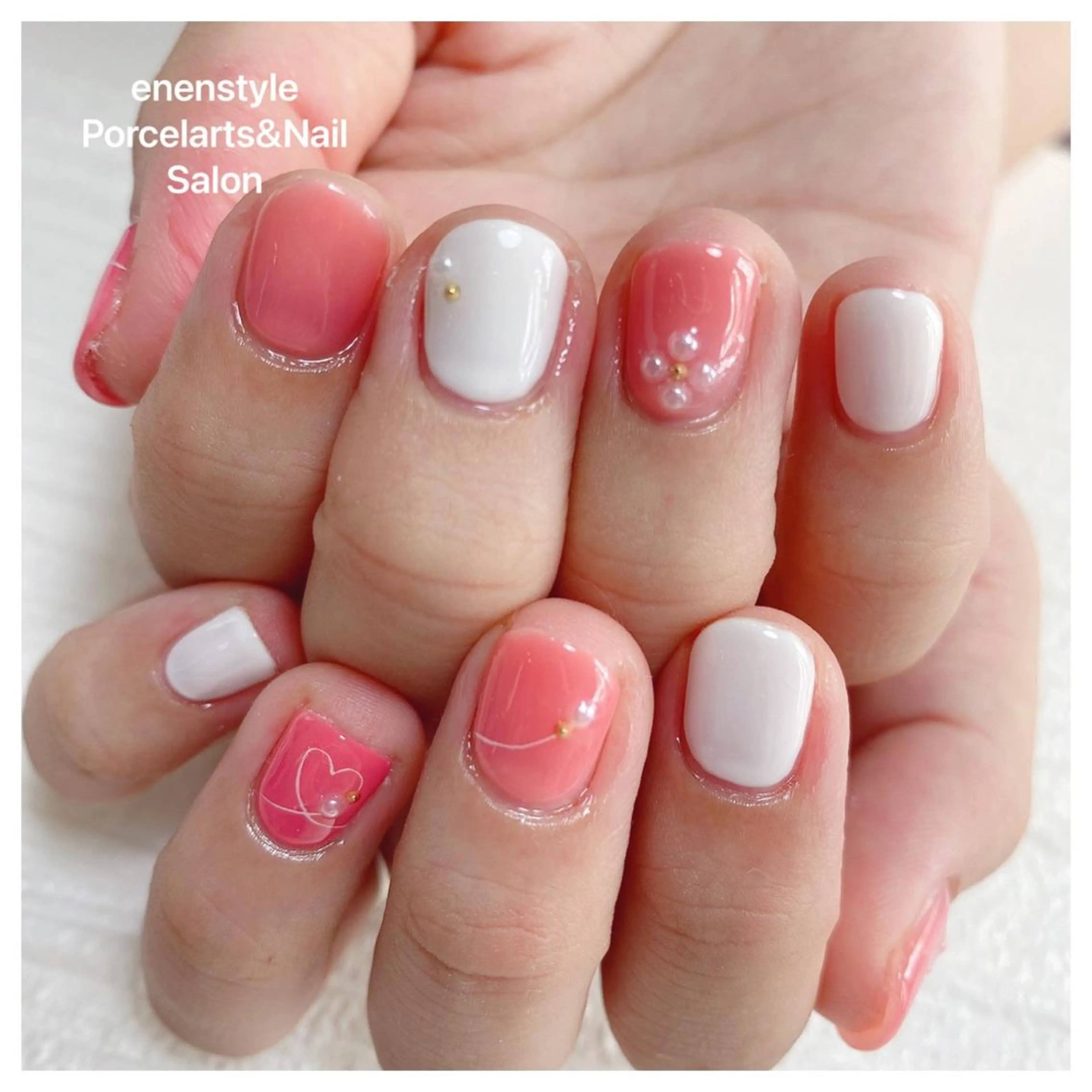 ショート ネイル ハンドネイル 👑enen style👑のネイルデザイン
