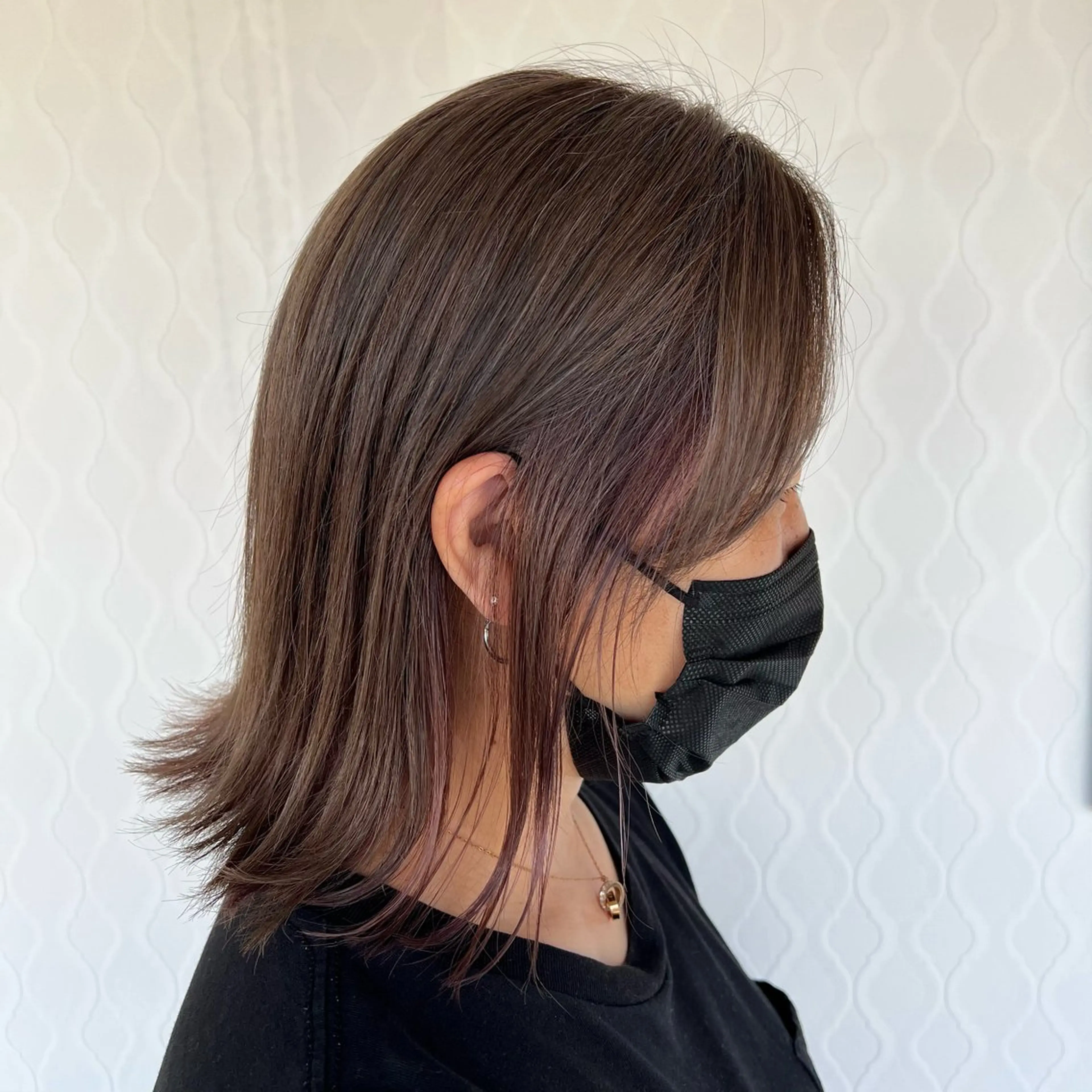 ミディアム カラー 透明感カラー ピンクカラー CA-PETZ 大石 ゆうなのヘアスタイル