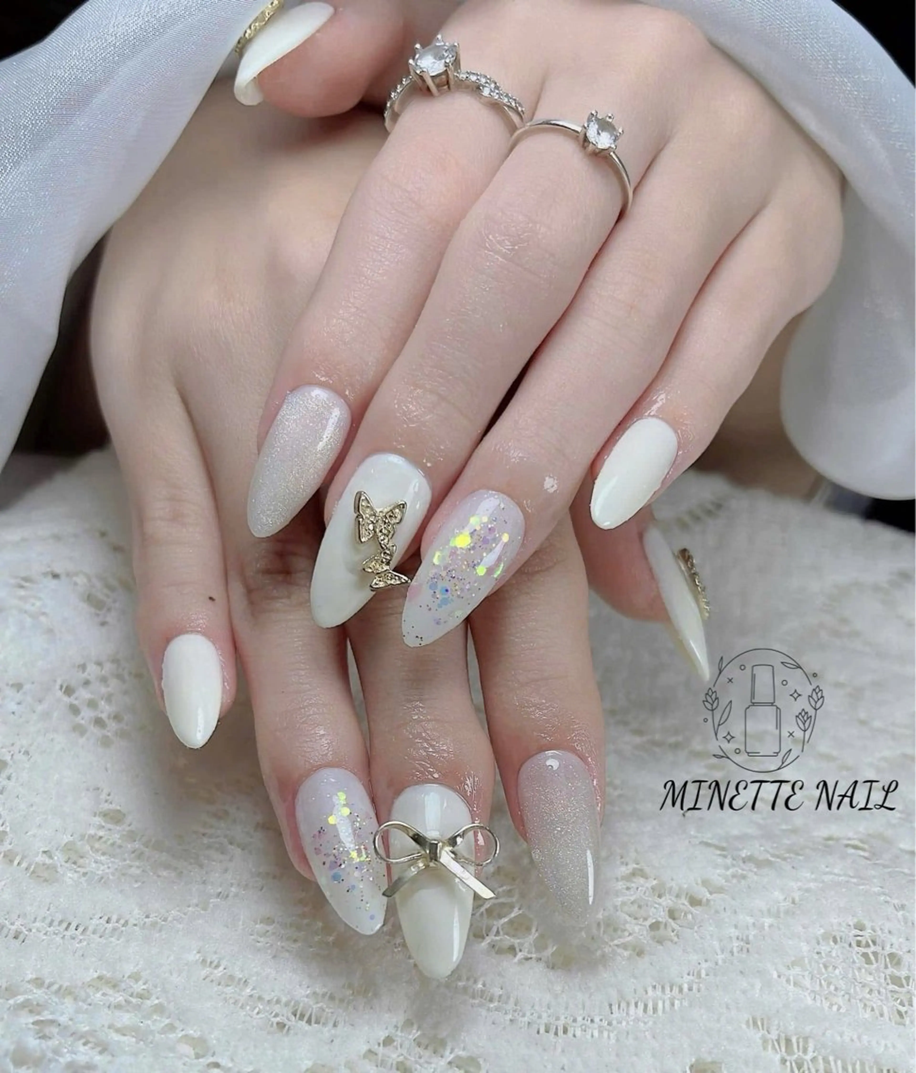 ネイル フレンチネイル ジェルネイル マグネットネイル 持ち込み ニュアンスネイル ハンドネイル Minette Nailのネイルデザイン