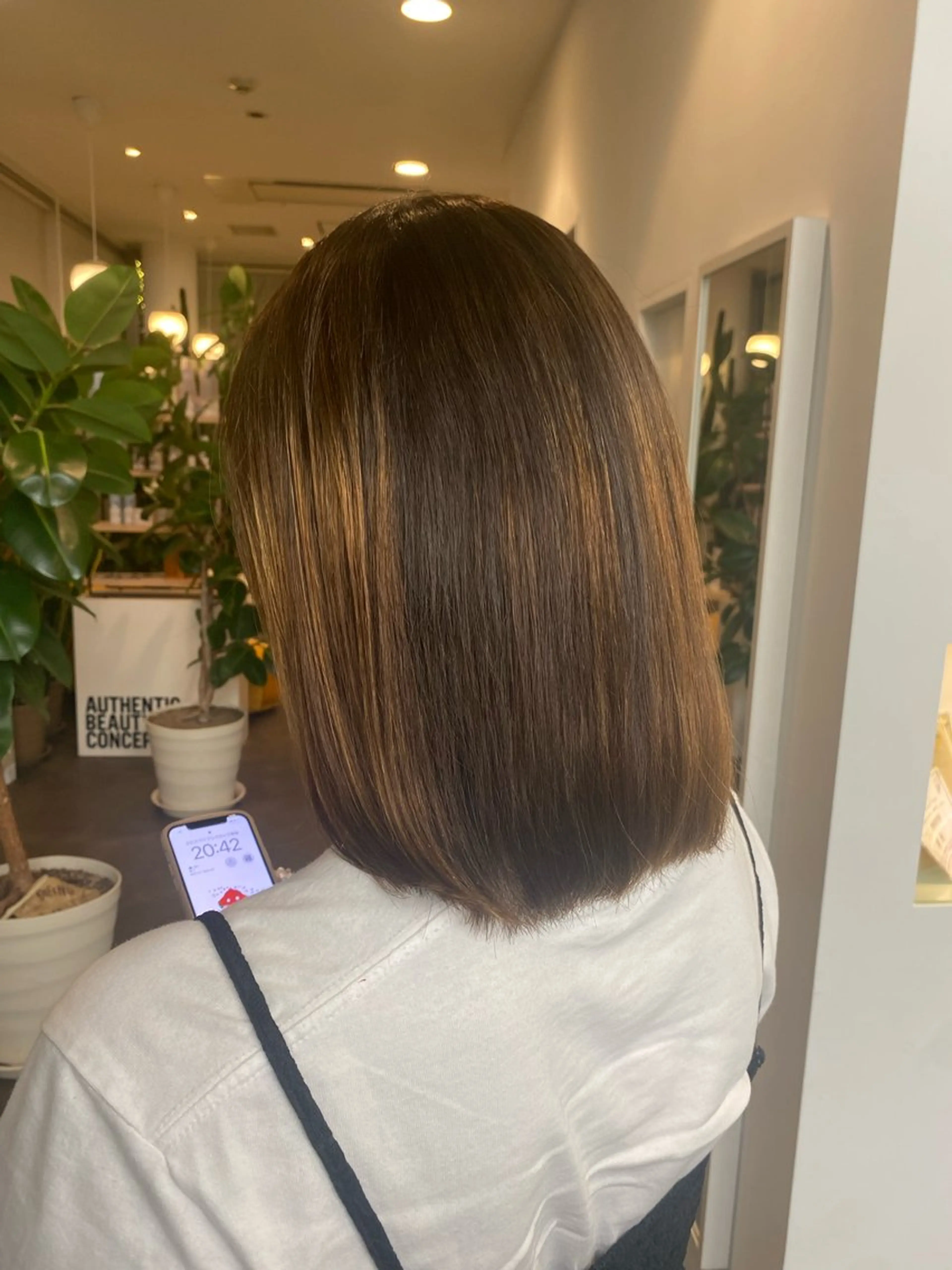 ミディアム パーマ ミディアムパーマ ストレートパーマ 縮毛矯正 トリートメント DIFINOaoyama所属・🎧ayaka/ボブ /透明感カラー🩵のヘアスタイル