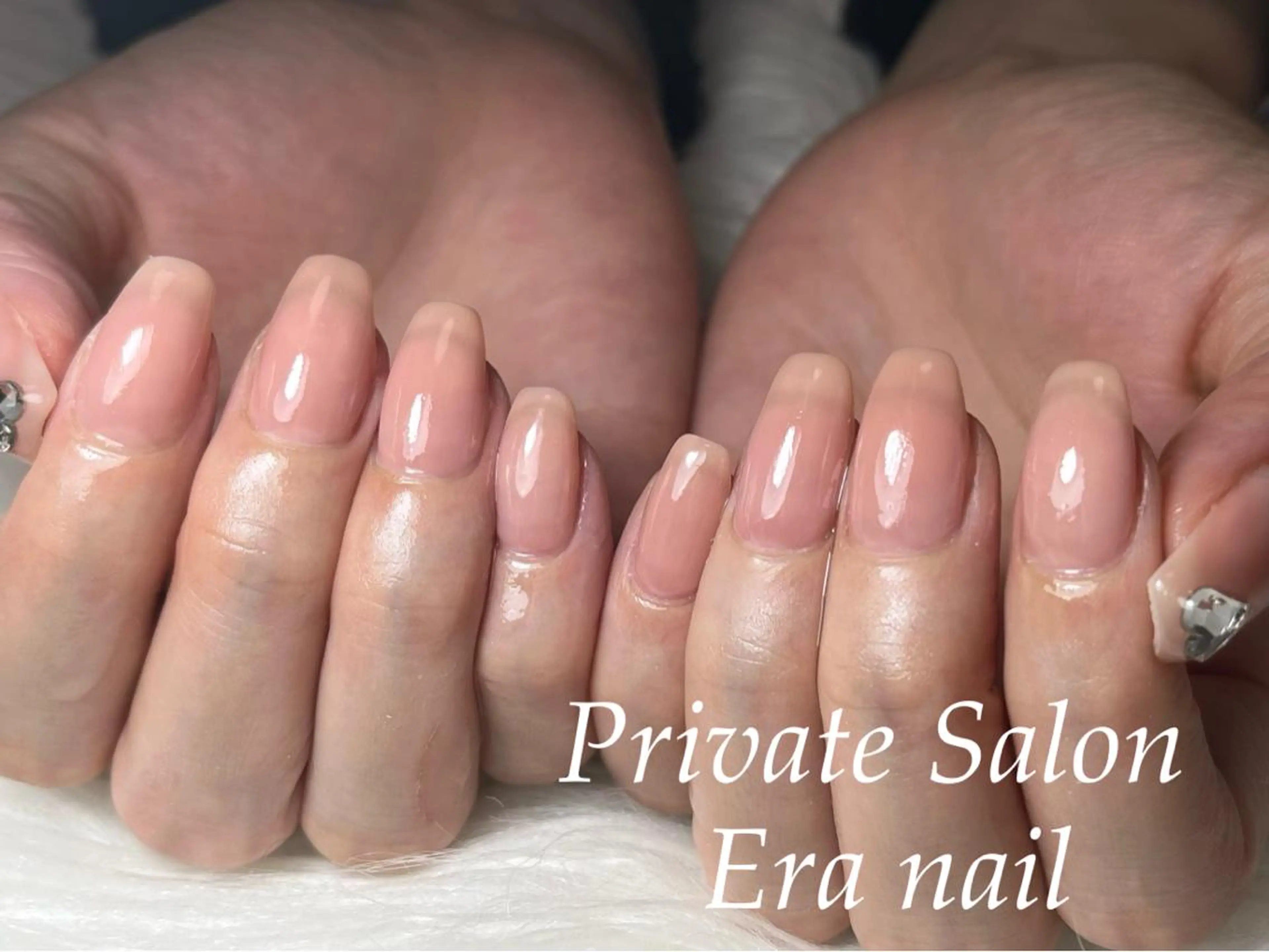ネイル ハート ワンカラーネイル ハンドネイル Era nailのネイルデザイン