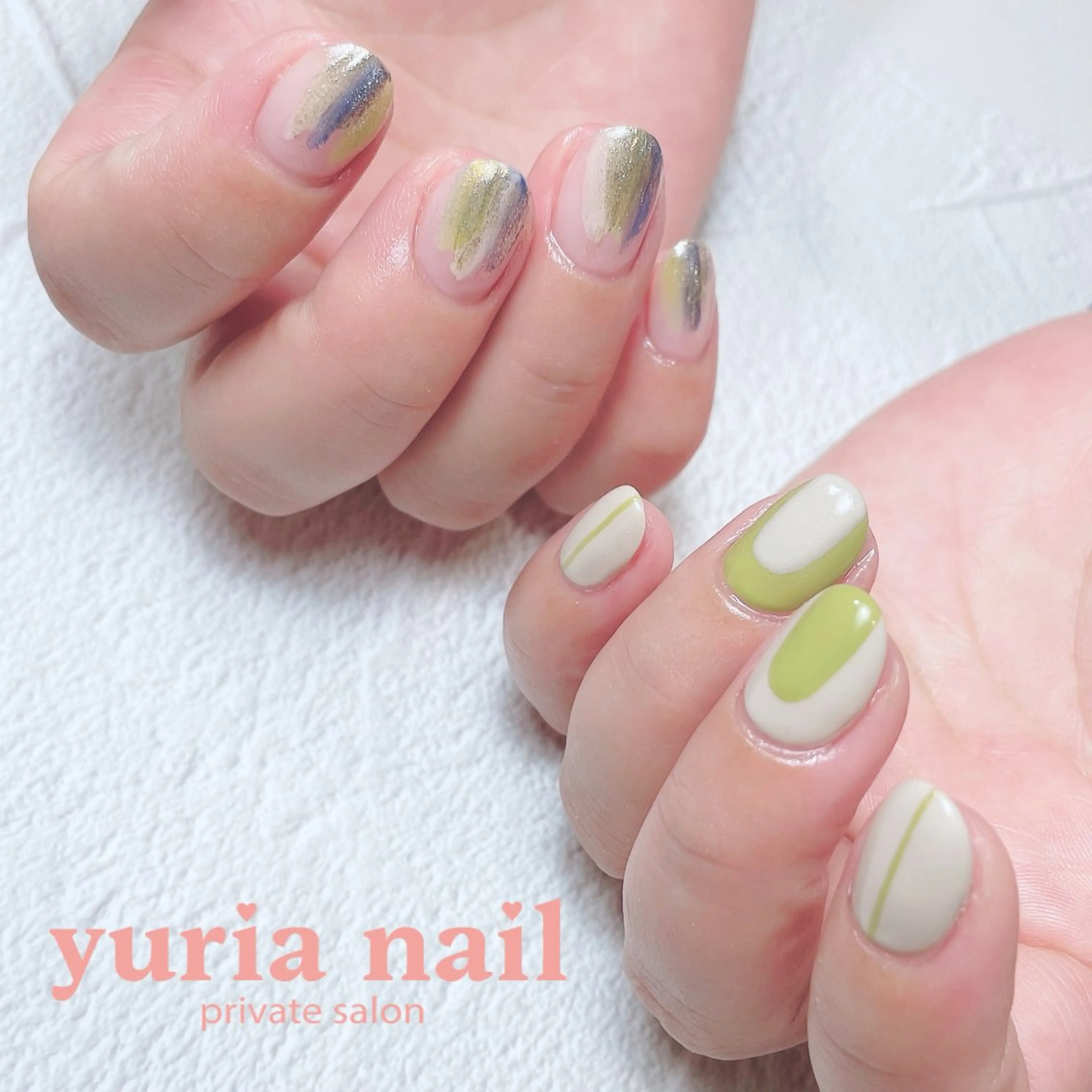 ネイル アートネイル ジェルネイル ネイビー ハンドネイル 小林 ゆりあのネイルデザイン