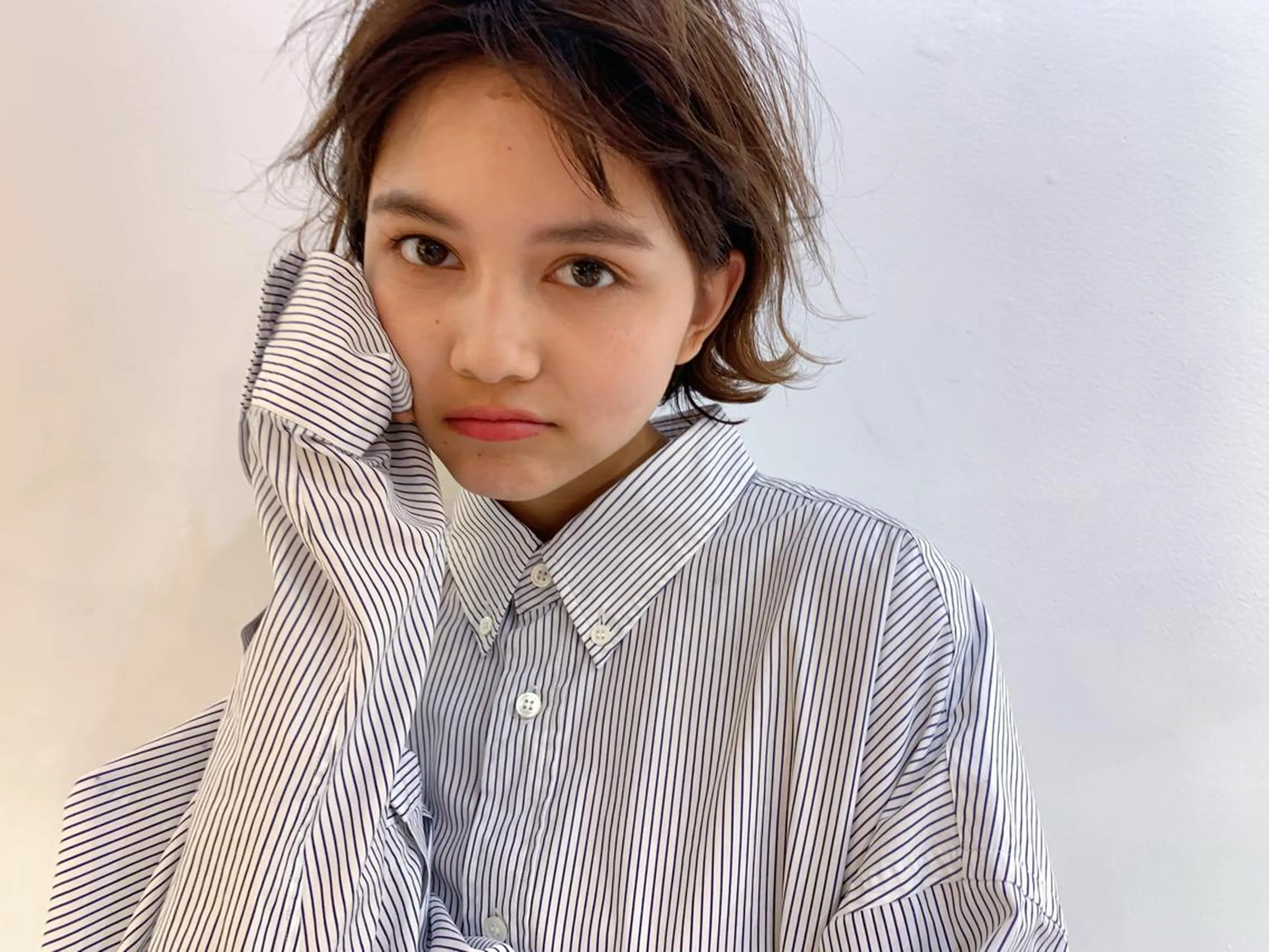 ショート カラー パーマ ボブ 外ハネヘア 佐藤 和哉のヘアスタイル