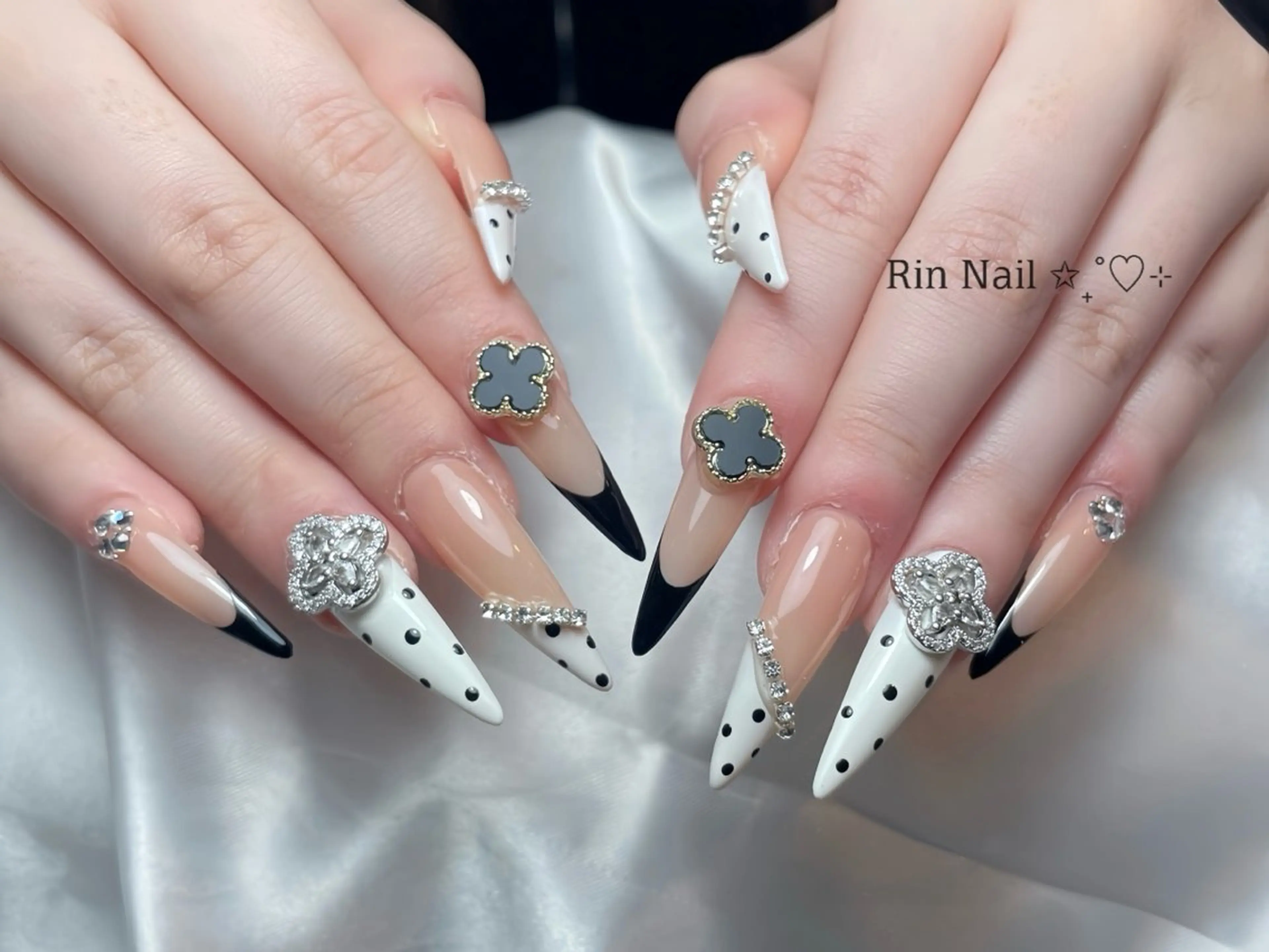 ネイル アートネイル チークネイル ジェルネイル ロングネイル マグネットネイル ハンドネイル Rin Nail 新大久保店のネイルデザイン