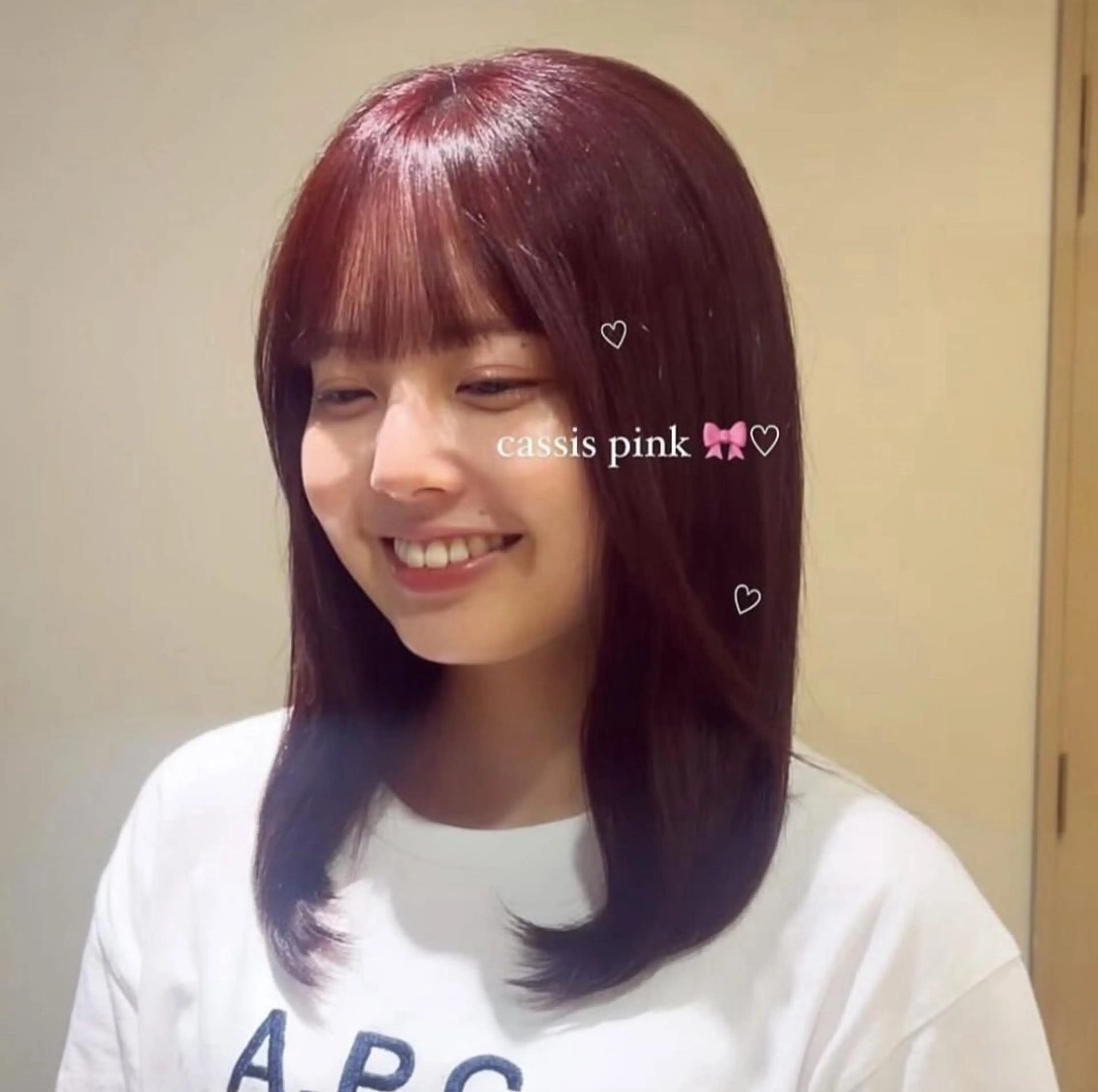 ミディアム カラー カシス ピンクカラー ヘアカラー alku 中目黒所属・ai🎀中目黒美容室 /暖色×ガーリーのヘアスタイル