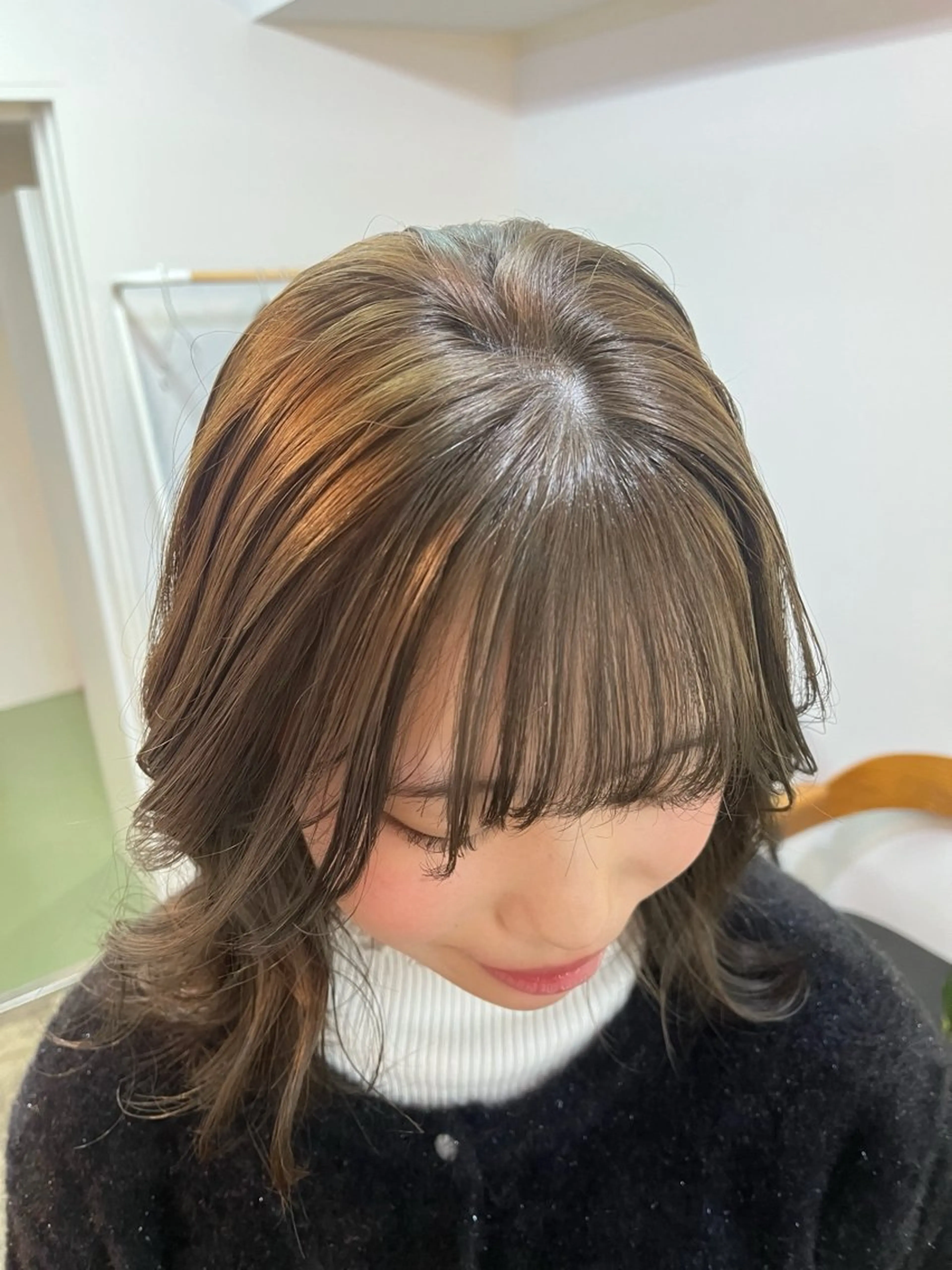 セミロング カラー ヘアカラー トリートメント ハイトーン/心斎橋/ honomiのヘアスタイル