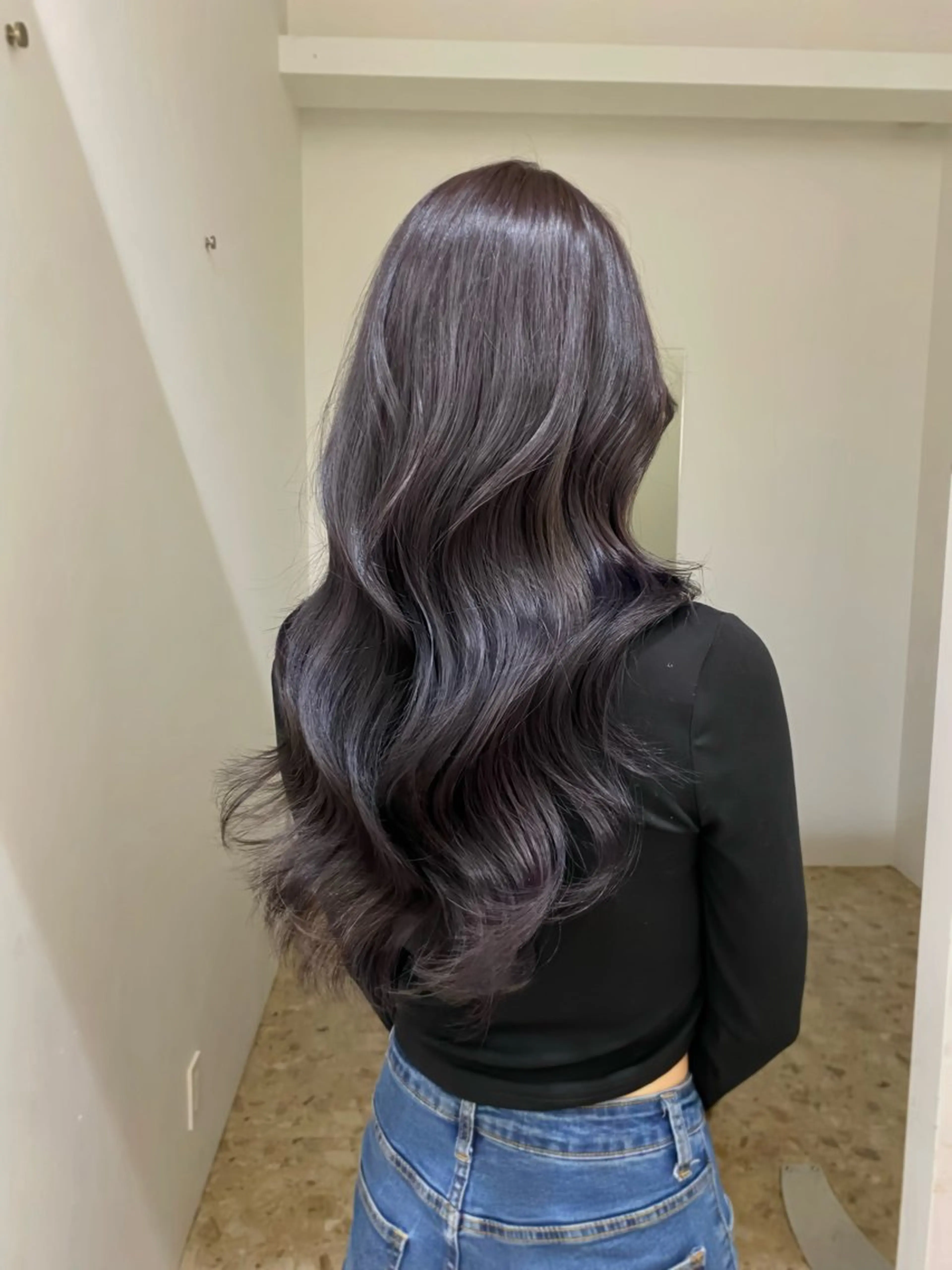 ロング カラー グレージュ ラベンダーカラー ラベンダーグレージュ ラベンダーグレー 韓国風ヘア カット ヘアカラー トリートメント レイヤー/艶カラー /韓国ヘア/高松のヘアスタイル