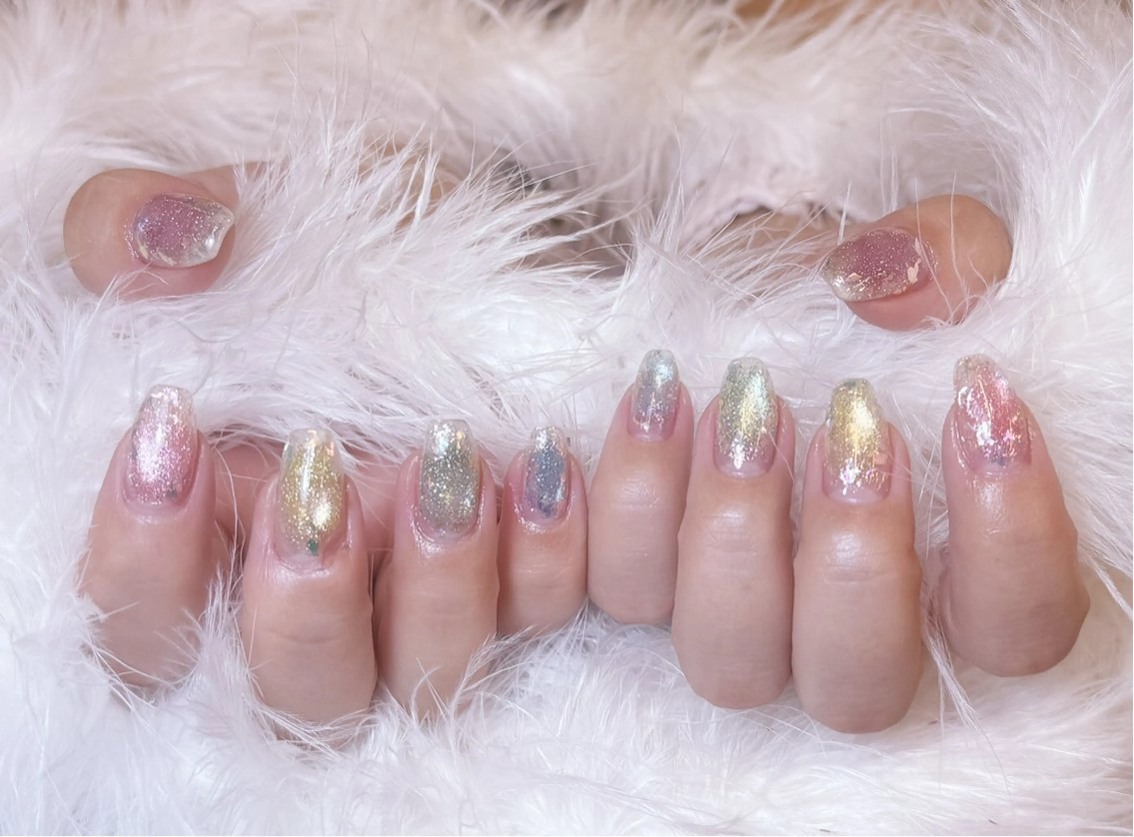 ネイル アートネイル フラッシュネイル フラワーネイル ジェルネイル ガーリー Puti nailのネイルデザイン