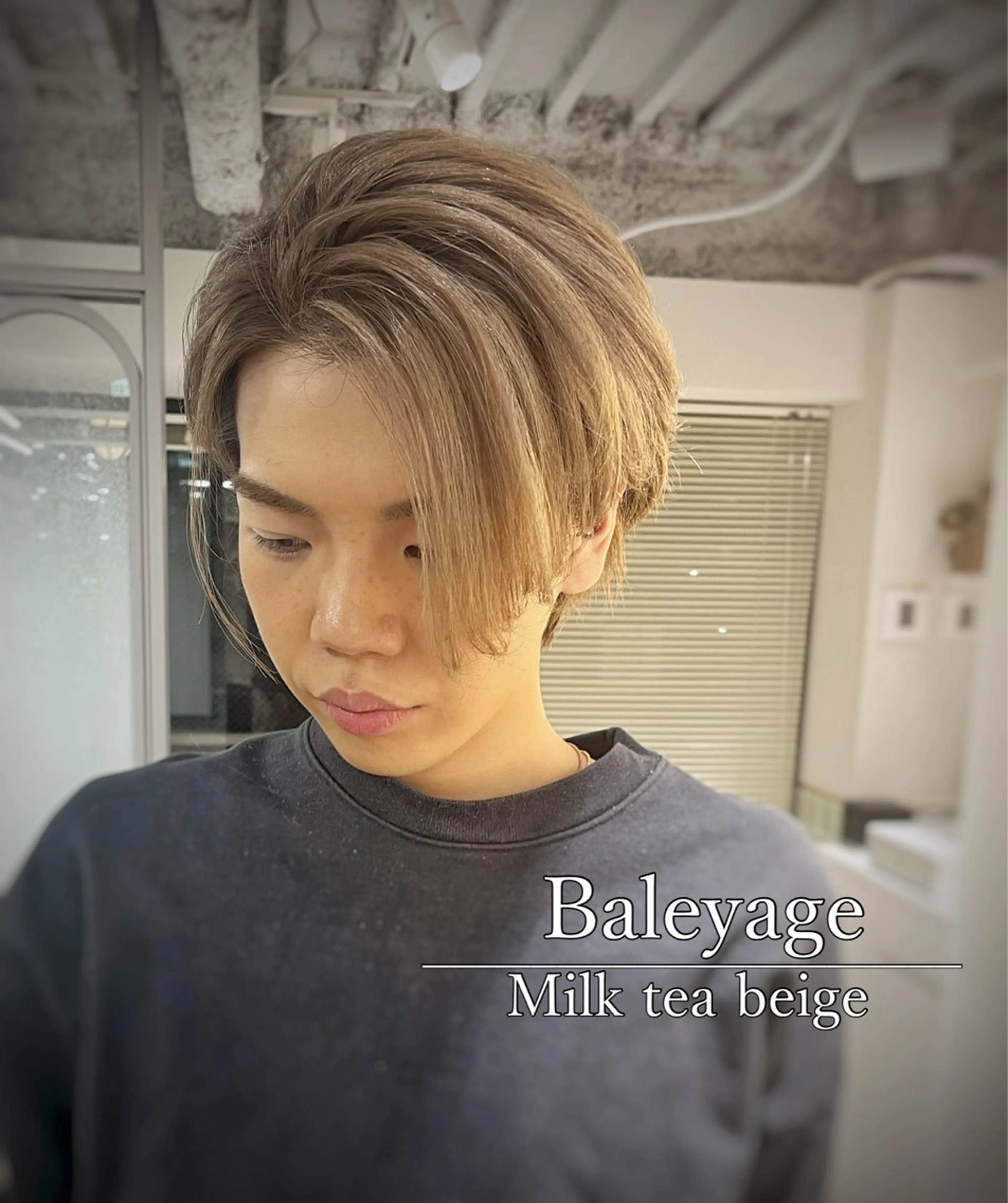 ミディアム カラー パーマ ヘアアレンジ メンズ メンズバレイヤージュ メンズブリーチ メンズハイライト メンズハイトーン バレイヤージュ カット ヘアカラー トリートメント ヘアセット ®️レイヤー/透明感 カラー/星野六三四のヘアスタイル