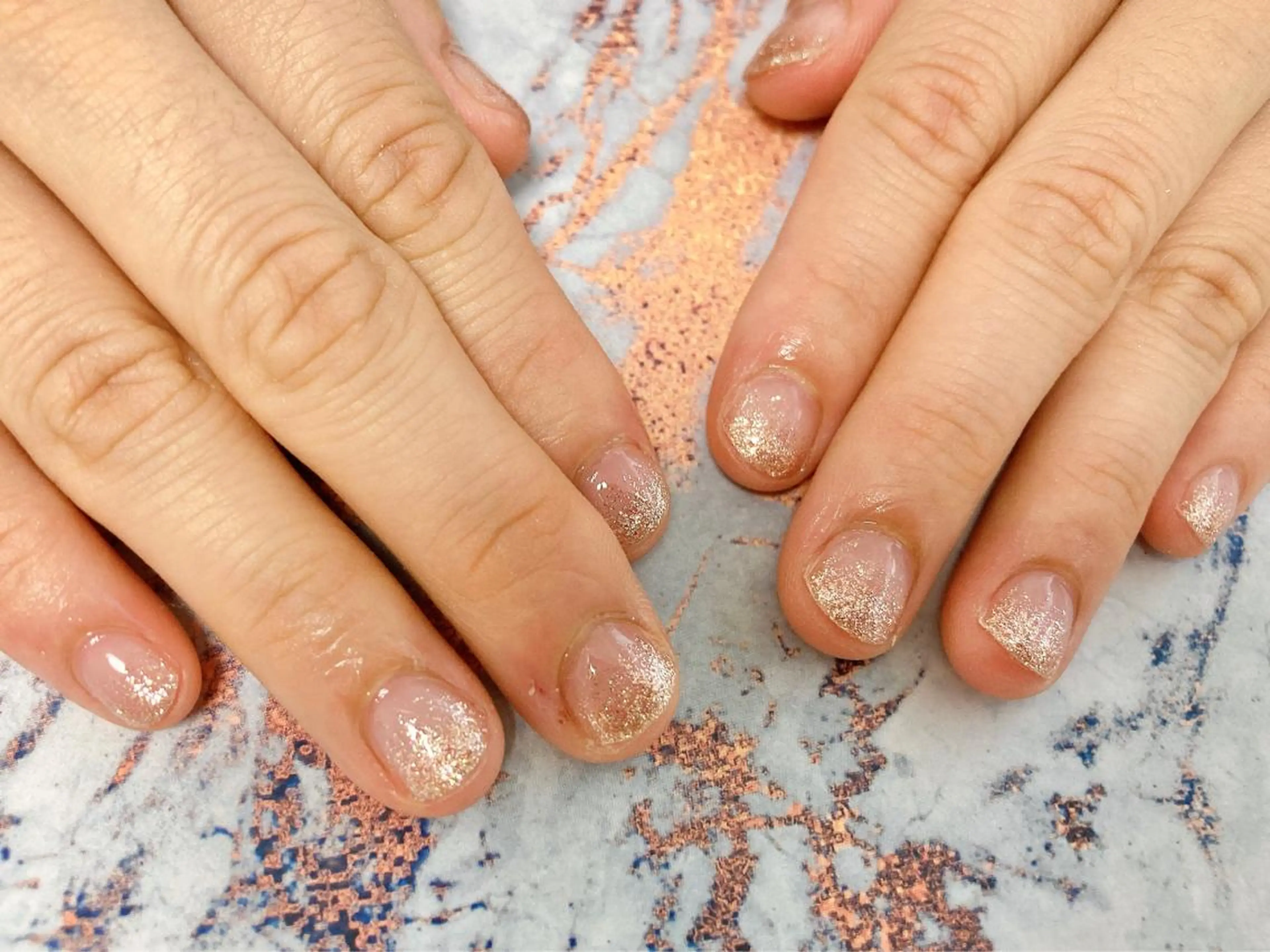 ネイル ラメ(グリッター) ラメグラデーション Mogu nail 二子玉川のネイルデザイン