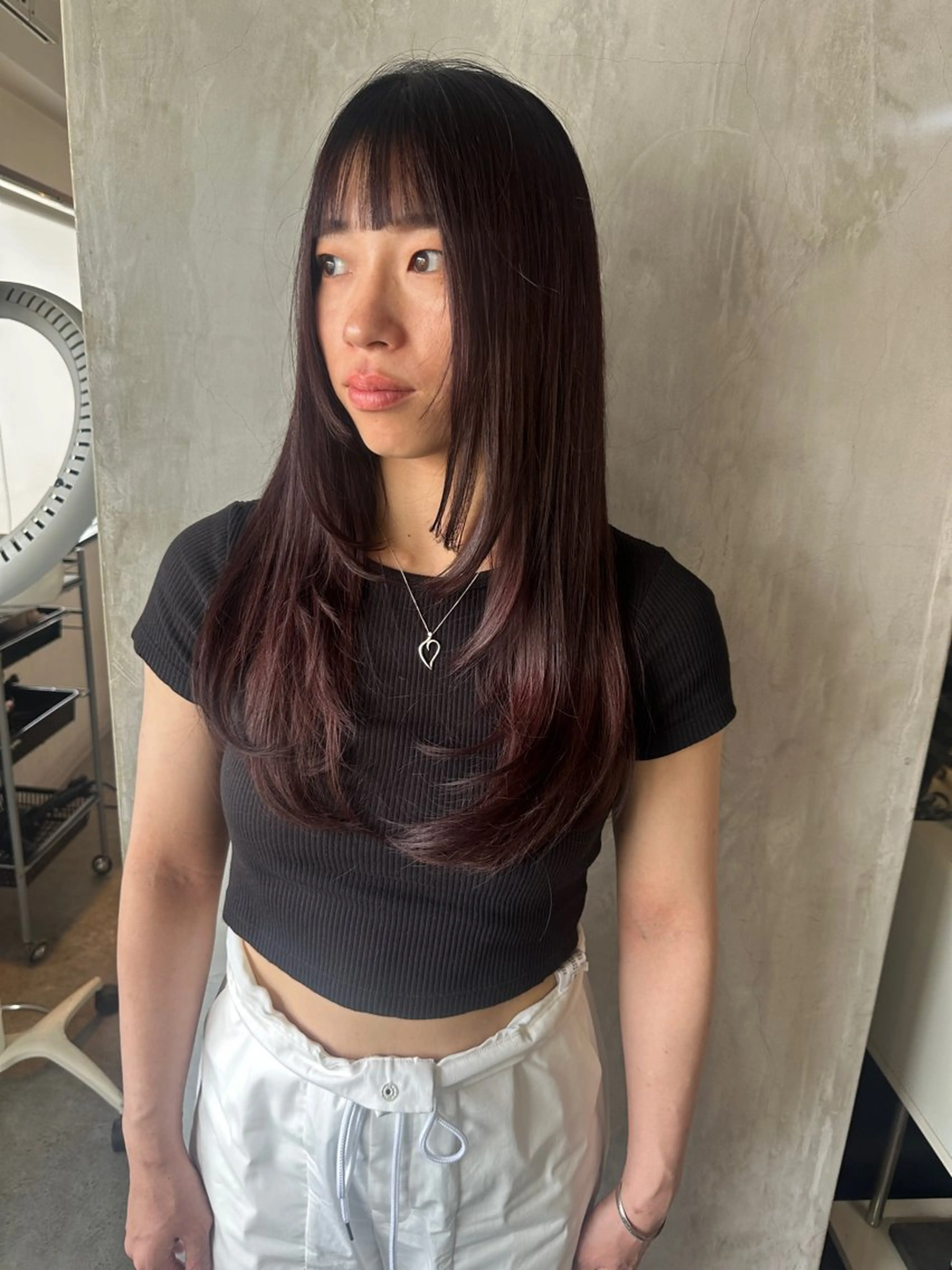 セミロング カラー ヘアアレンジ ブリーチ グレージュ ラベンダーカラー ラベンダーグレージュ ラベンダーグレー stylist/蛯谷 珠里のヘアスタイル